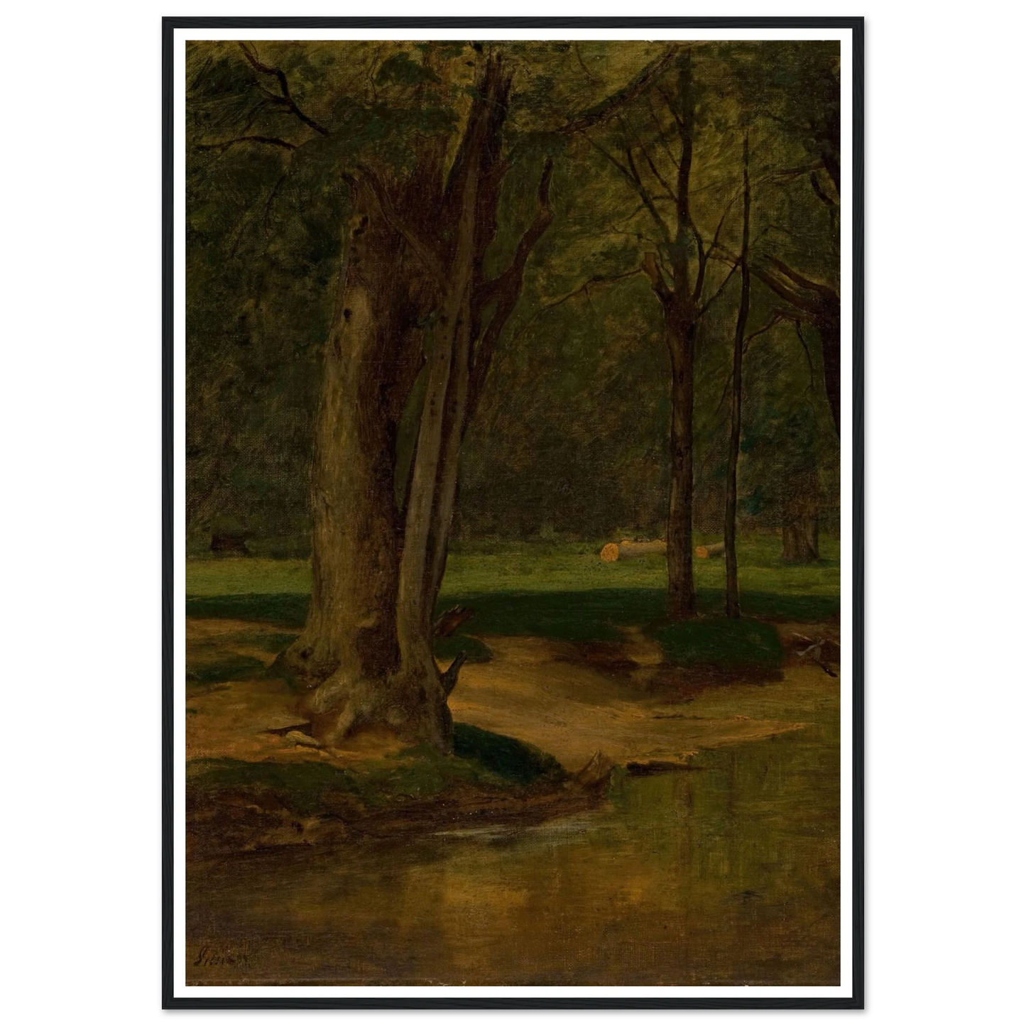 Trout Stream, North Conway (circa 1875-76) Art Print | George Inness - Framed Poster - 30x40 cm / 12x16″ - Black frame