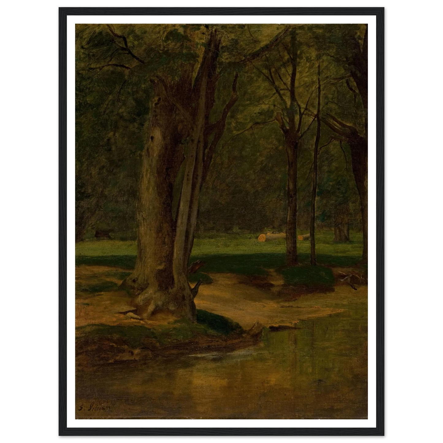 Trout Stream, North Conway (circa 1875-76) Art Print | George Inness - Framed Poster - 30x40 cm / 12x16″ - Black frame