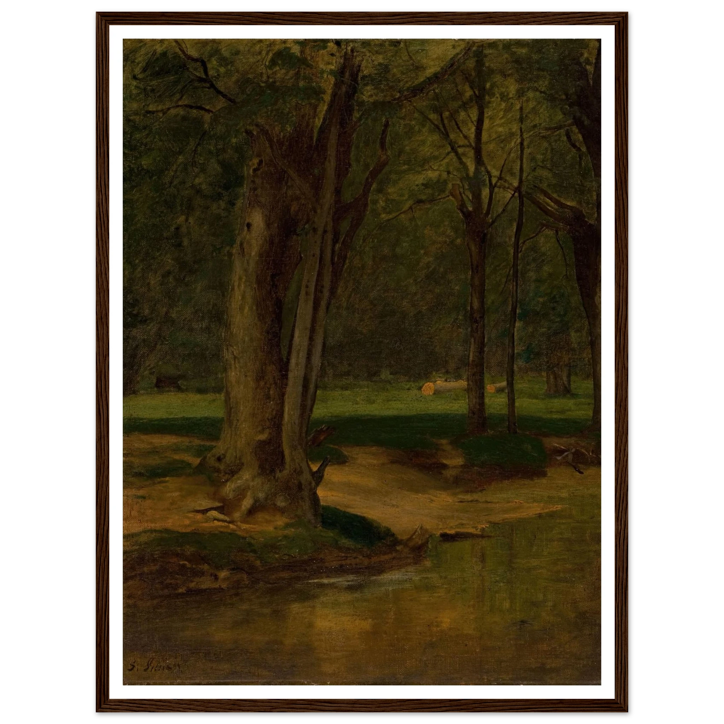 Trout Stream, North Conway (circa 1875-76) Art Print | George Inness - Framed Poster - 30x40 cm / 12x16″ - Black frame