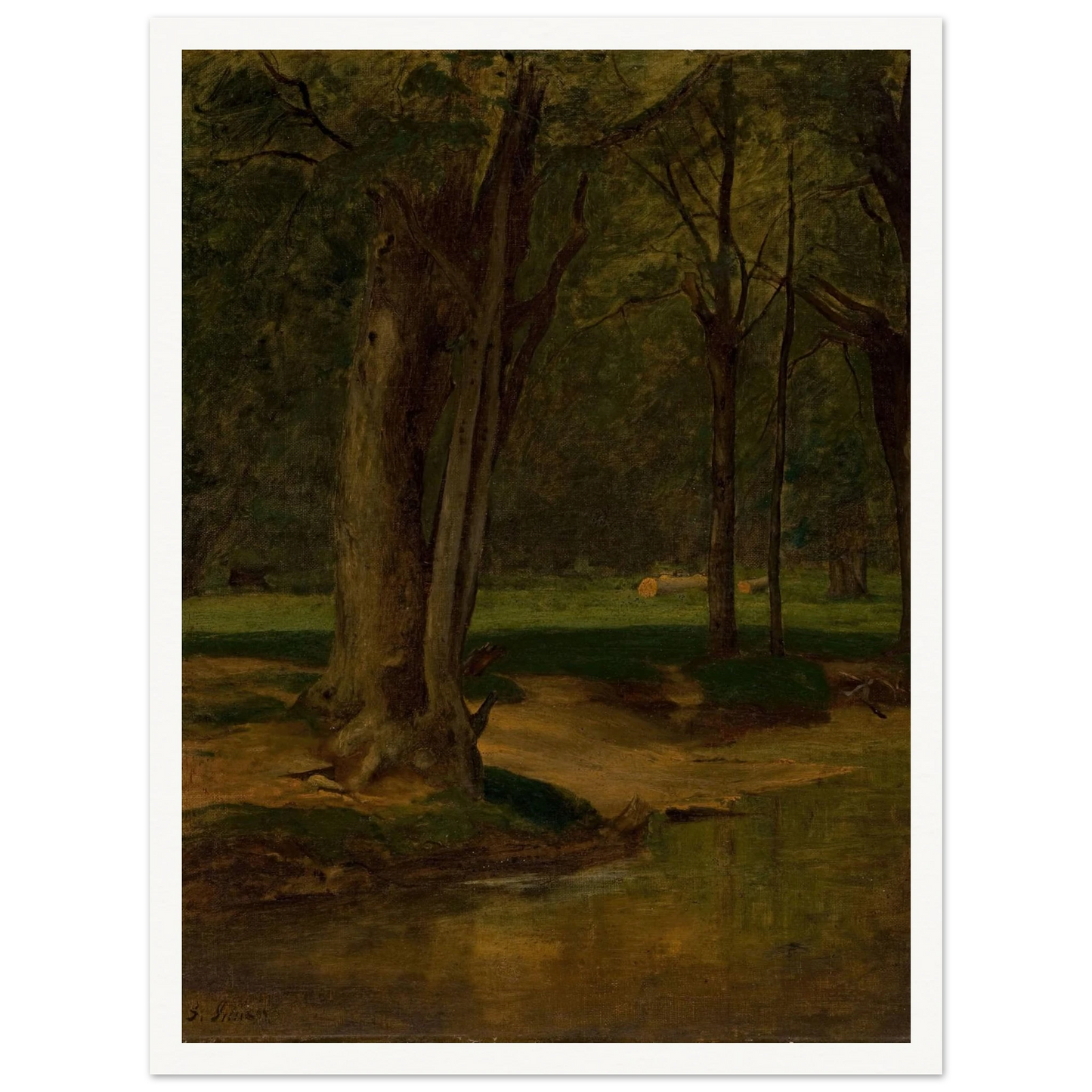 Trout Stream, North Conway (circa 1875-76) Art Print | George Inness - Framed Poster - 30x40 cm / 12x16″ - Black frame