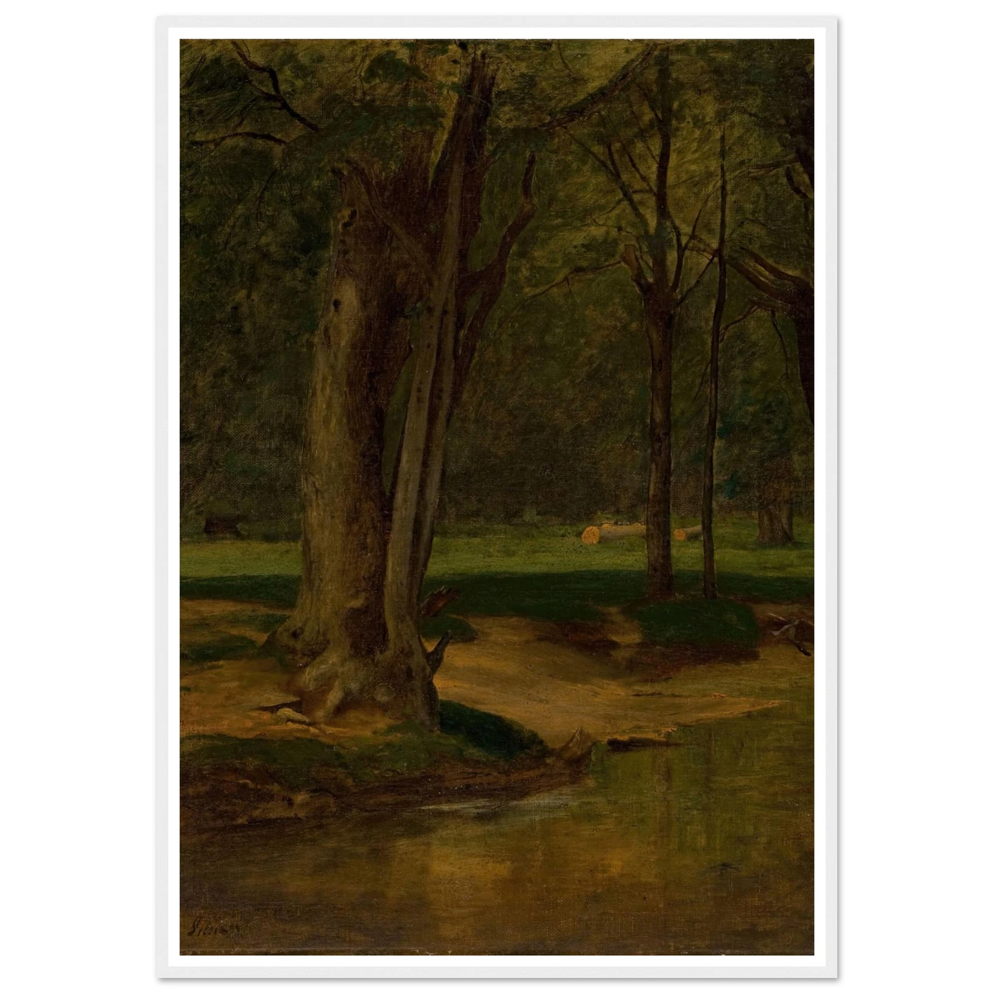 Trout Stream, North Conway (circa 1875-76) Art Print | George Inness - Framed Poster - 30x40 cm / 12x16″ - Black frame