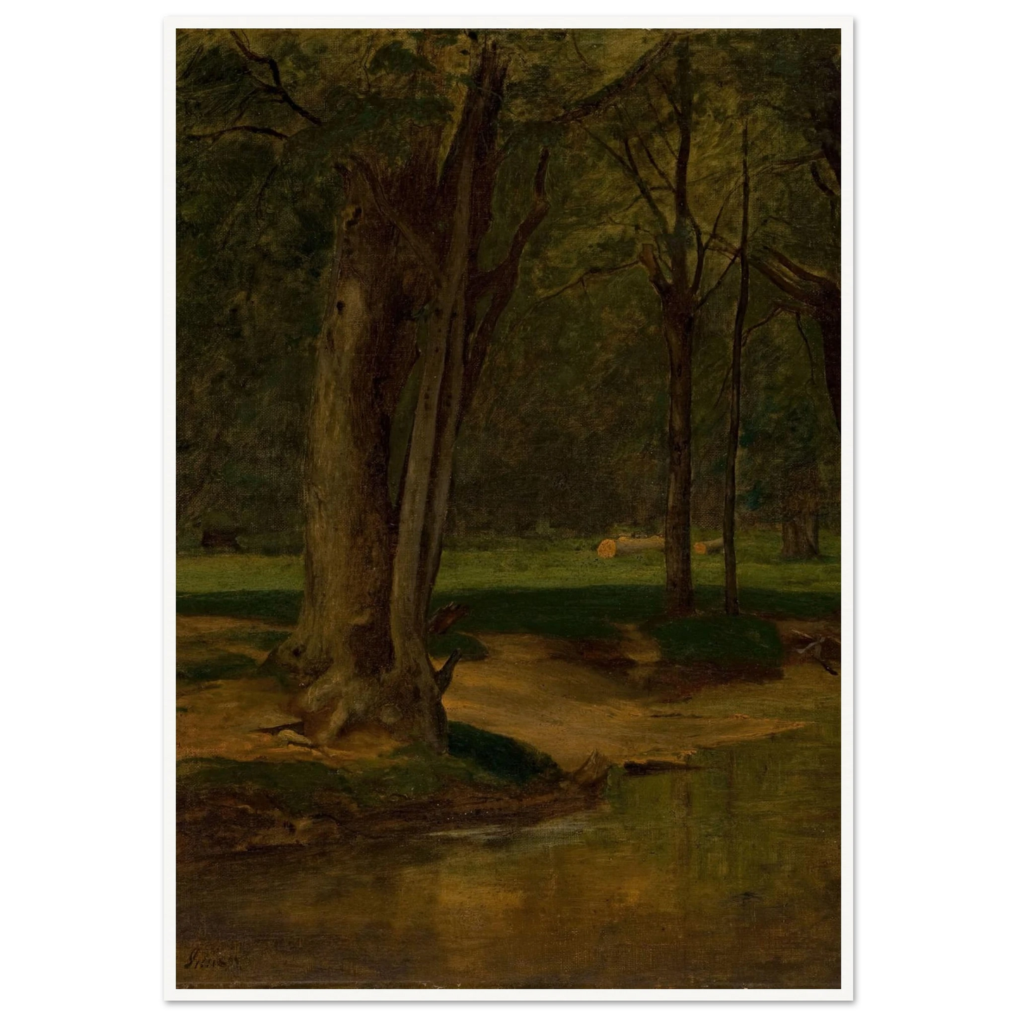 Trout Stream, North Conway (circa 1875-76) Art Print | George Inness - Framed Poster - 30x40 cm / 12x16″ - Black frame
