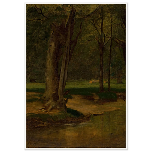 Trout Stream, North Conway (circa 1875-76) Art Print | George Inness - Framed Poster - 30x40 cm / 12x16″ - Black frame