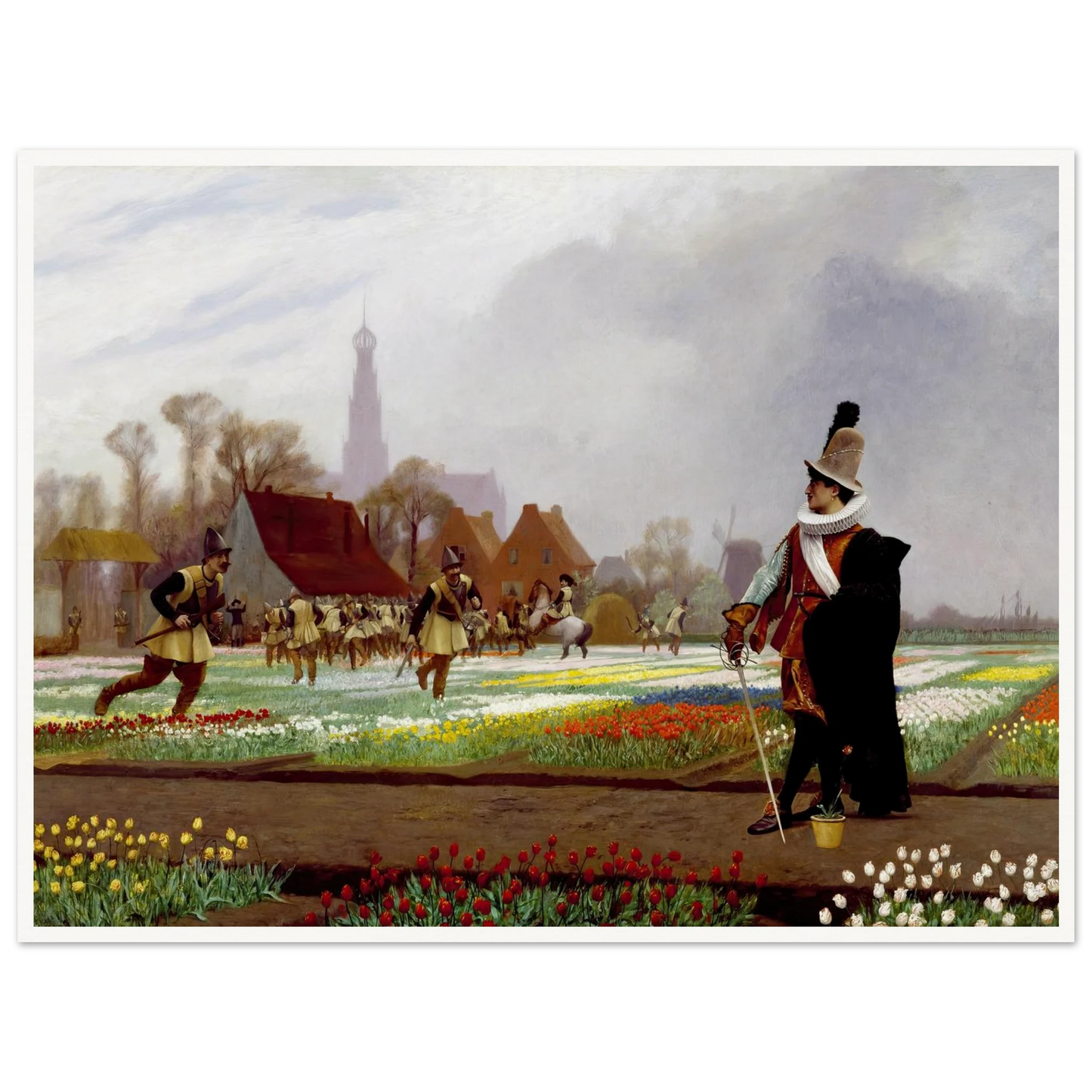 Tulip Folly (1882) Art Print | Jean Leon Gerome - Framed Poster - 30x40 cm / 12x16″ - Black frame