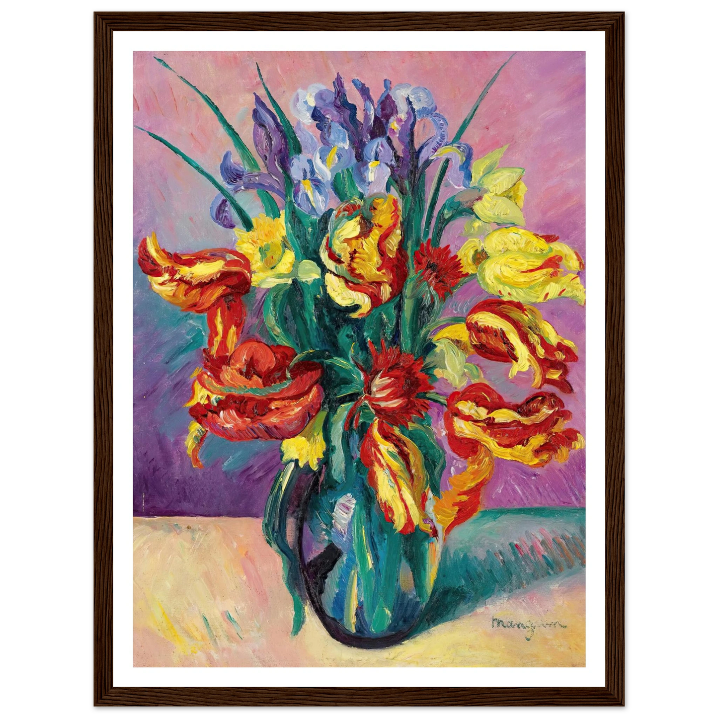 Tulipes Perroquet (1916) Art Print | Henri Manguin - Framed Poster - 30x40 cm / 12x16″ - Black frame