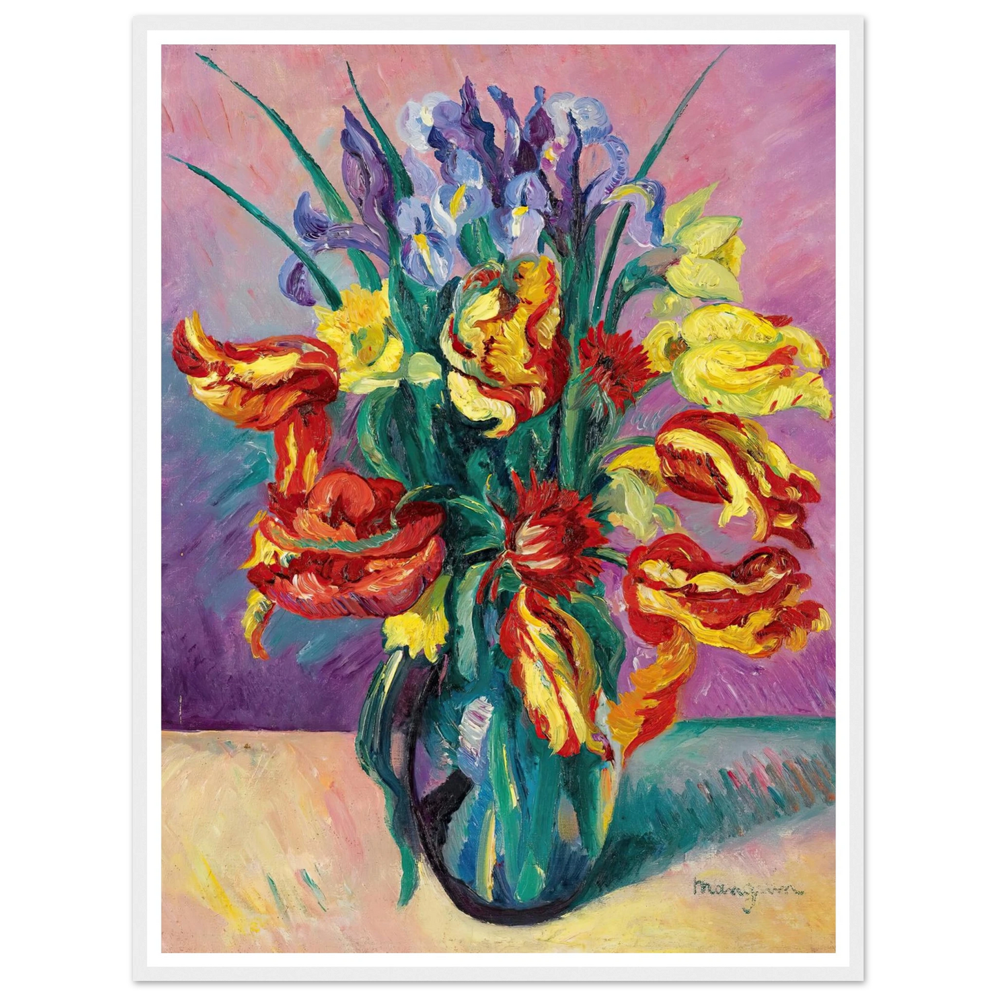 Tulipes Perroquet (1916) Art Print | Henri Manguin - Framed Poster - 30x40 cm / 12x16″ - Black frame