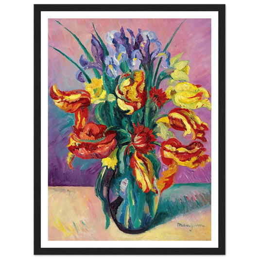 Tulipes Perroquet (1916) Art Print | Henri Manguin - Framed Poster - 30x40 cm / 12x16″ - Black frame