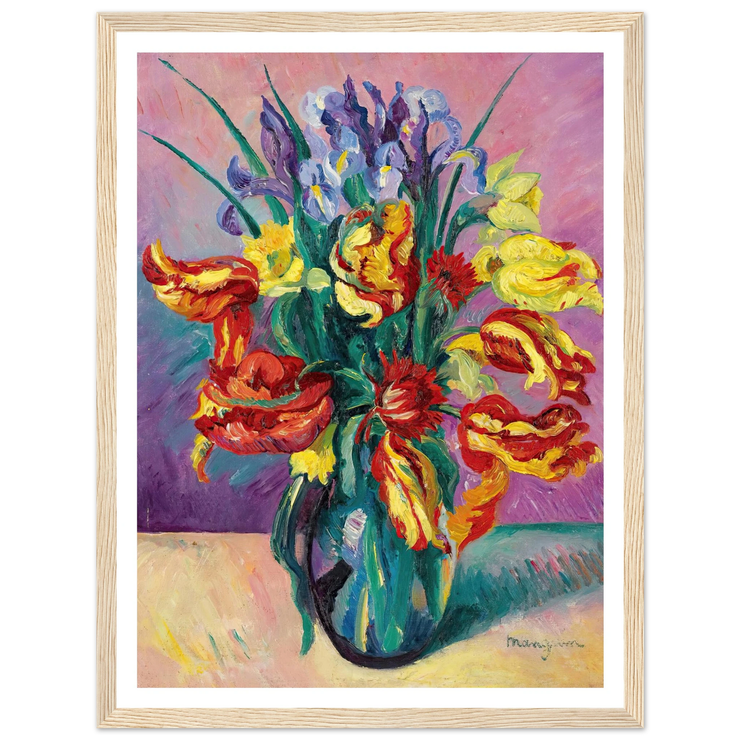 Tulipes Perroquet (1916) Art Print | Henri Manguin - Framed Poster - 30x40 cm / 12x16″ - Black frame