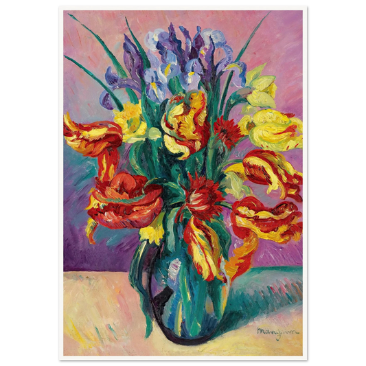 Tulipes Perroquet (1916) Art Print | Henri Manguin - Framed Poster - 30x40 cm / 12x16″ - Black frame