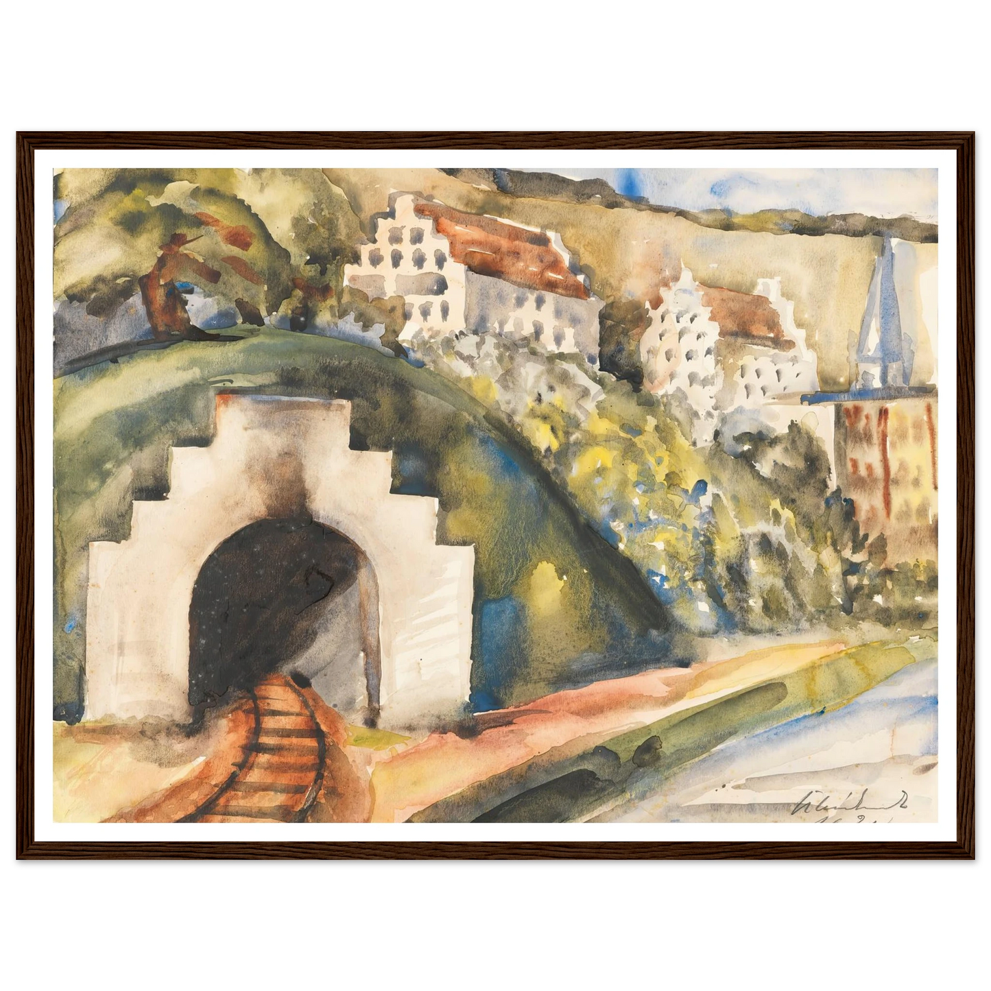 Tunnel bei Wasserburg am Inn (1924) Art Print | Paul Kleinschmidt - Framed Poster - 30x40 cm / 12x16″ - Black frame