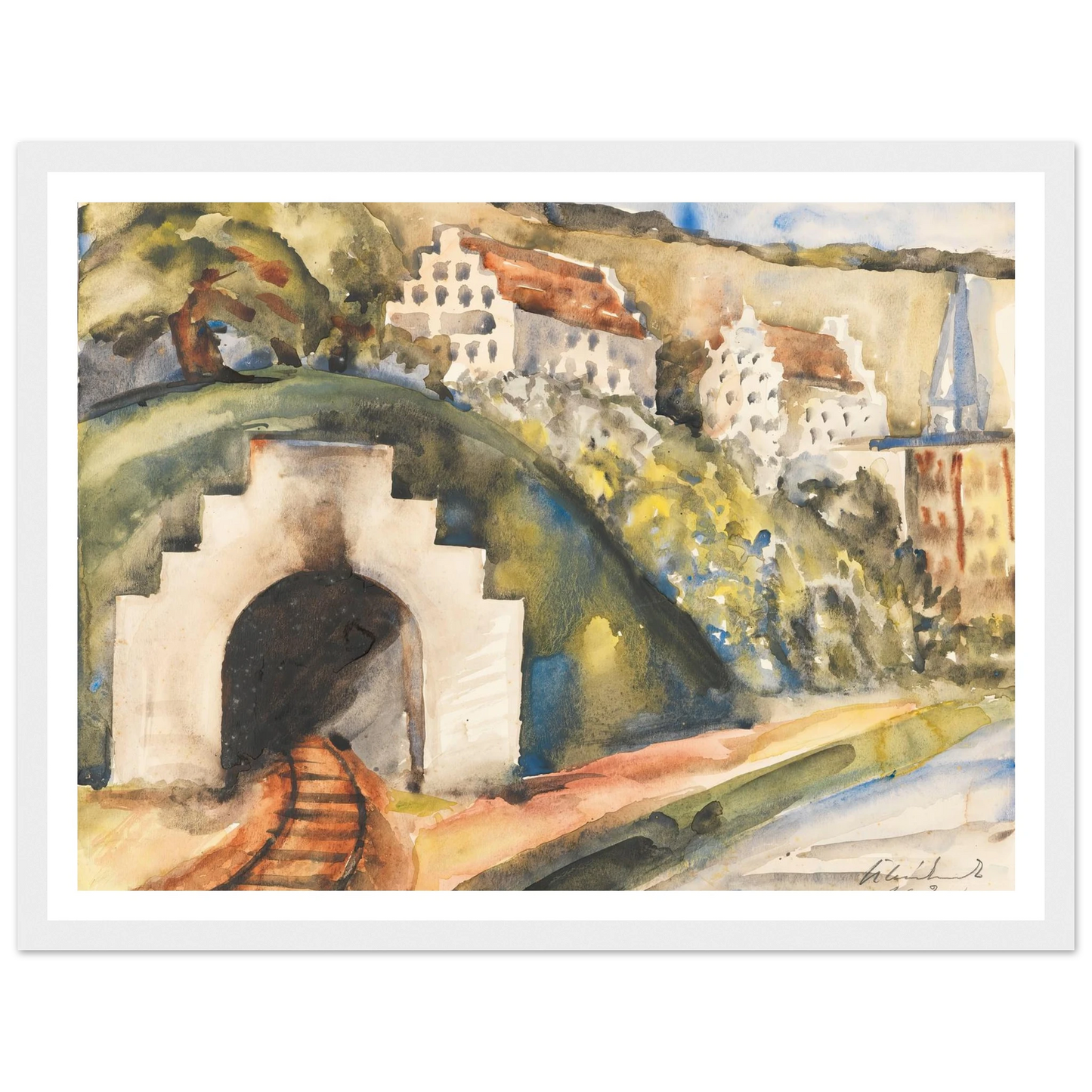 Tunnel bei Wasserburg am Inn (1924) Art Print | Paul Kleinschmidt - Framed Poster - 30x40 cm / 12x16″ - Black frame