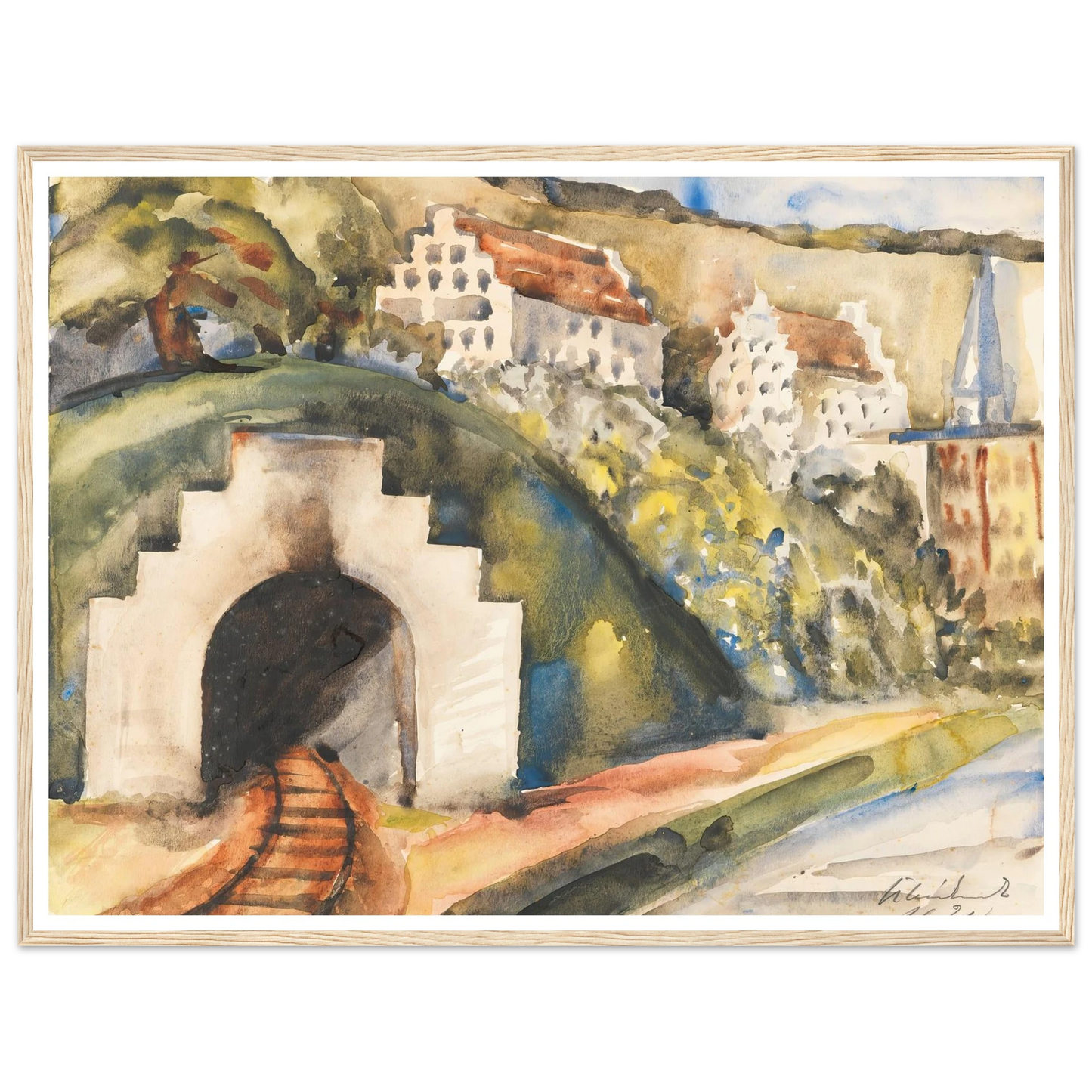 Tunnel bei Wasserburg am Inn (1924) Art Print | Paul Kleinschmidt - Framed Poster - 30x40 cm / 12x16″ - Black frame