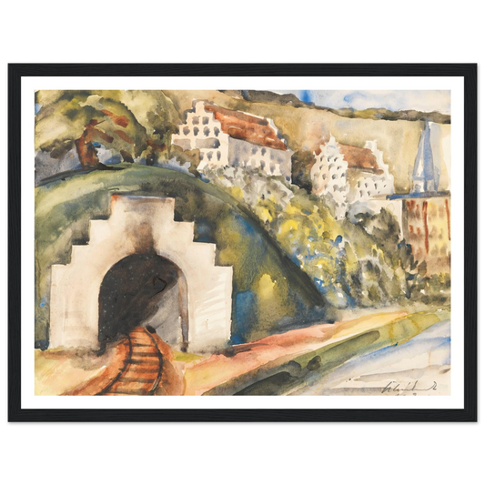 Tunnel bei Wasserburg am Inn (1924) Art Print | Paul Kleinschmidt - Framed Poster - 30x40 cm / 12x16″ - Black frame