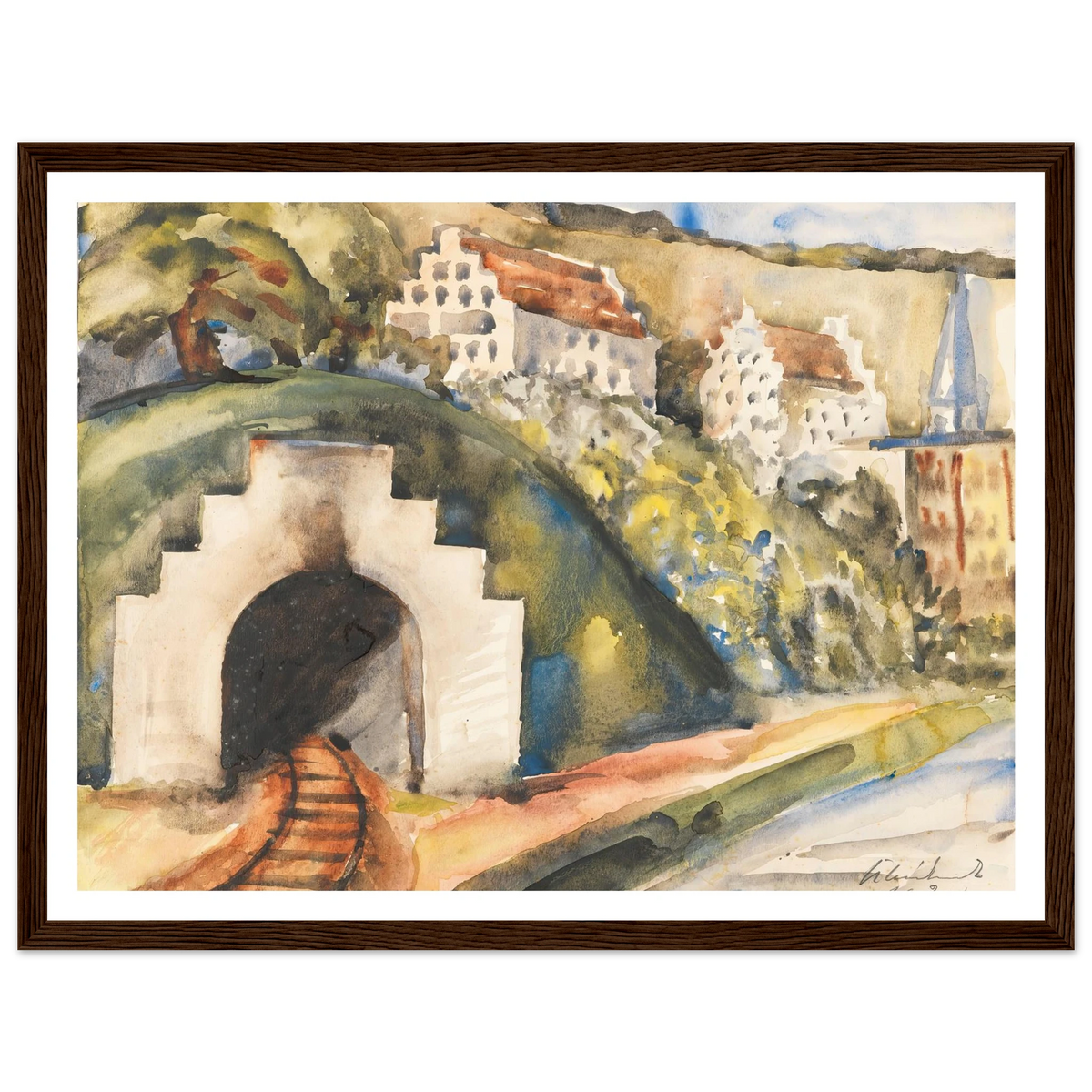 Tunnel bei Wasserburg am Inn (1924) Art Print | Paul Kleinschmidt - Framed Poster - 30x40 cm / 12x16″ - Black frame