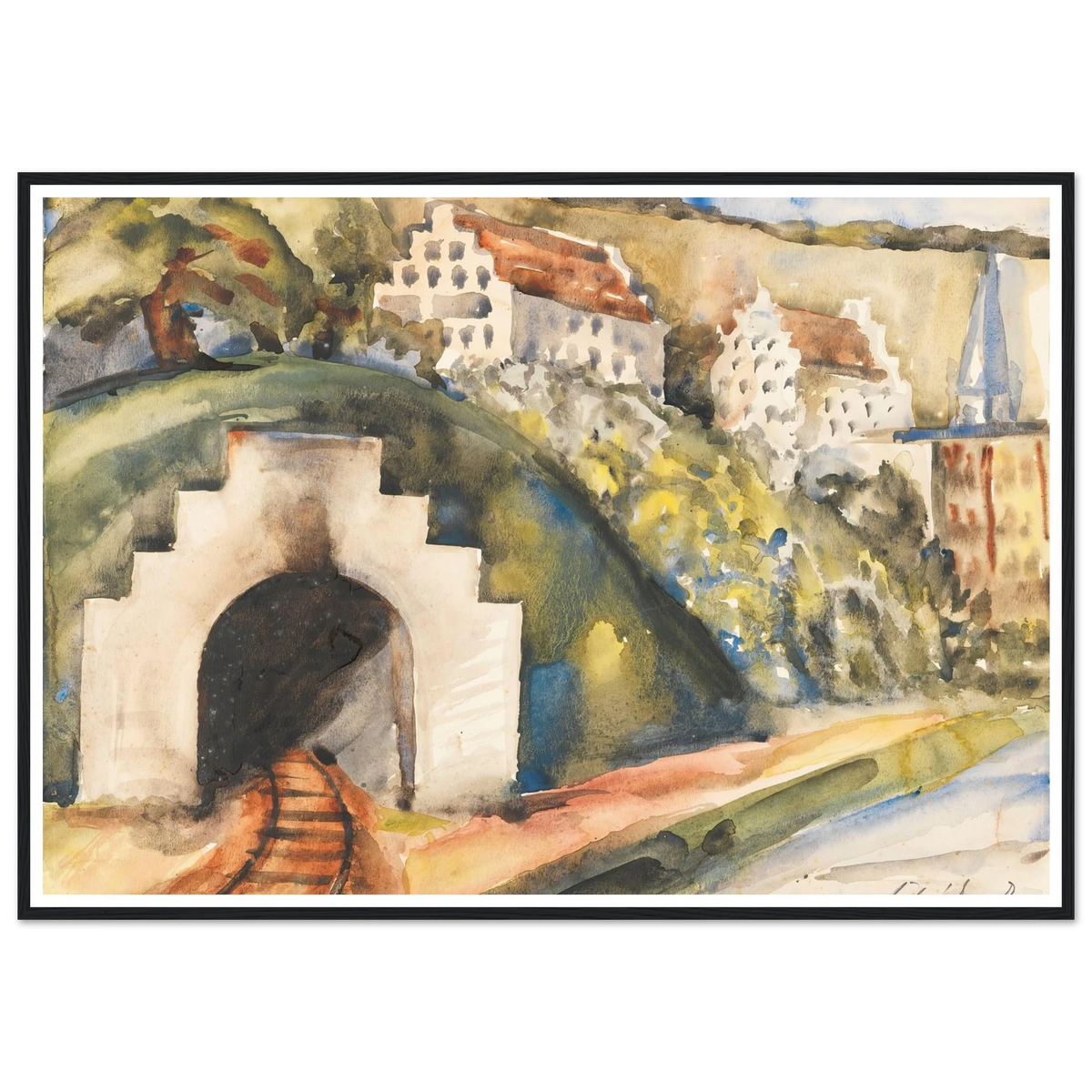 Tunnel bei Wasserburg am Inn (1924) Art Print | Paul Kleinschmidt - Framed Poster - 30x40 cm / 12x16″ - Black frame