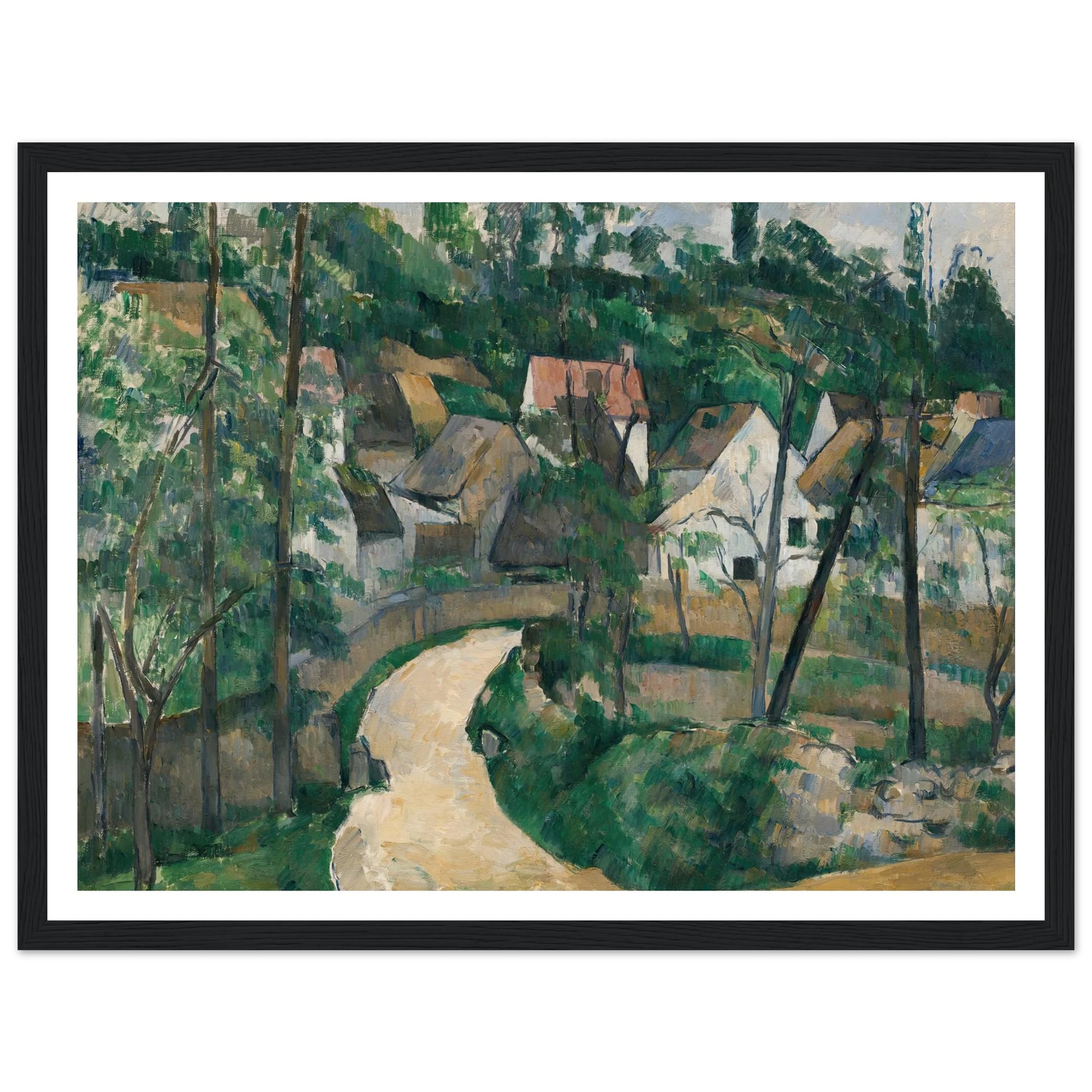 Turn in the Road (about 1881) Art Print | Paul Cezanne - Framed Poster - 30x40 cm / 12x16″ - Black frame