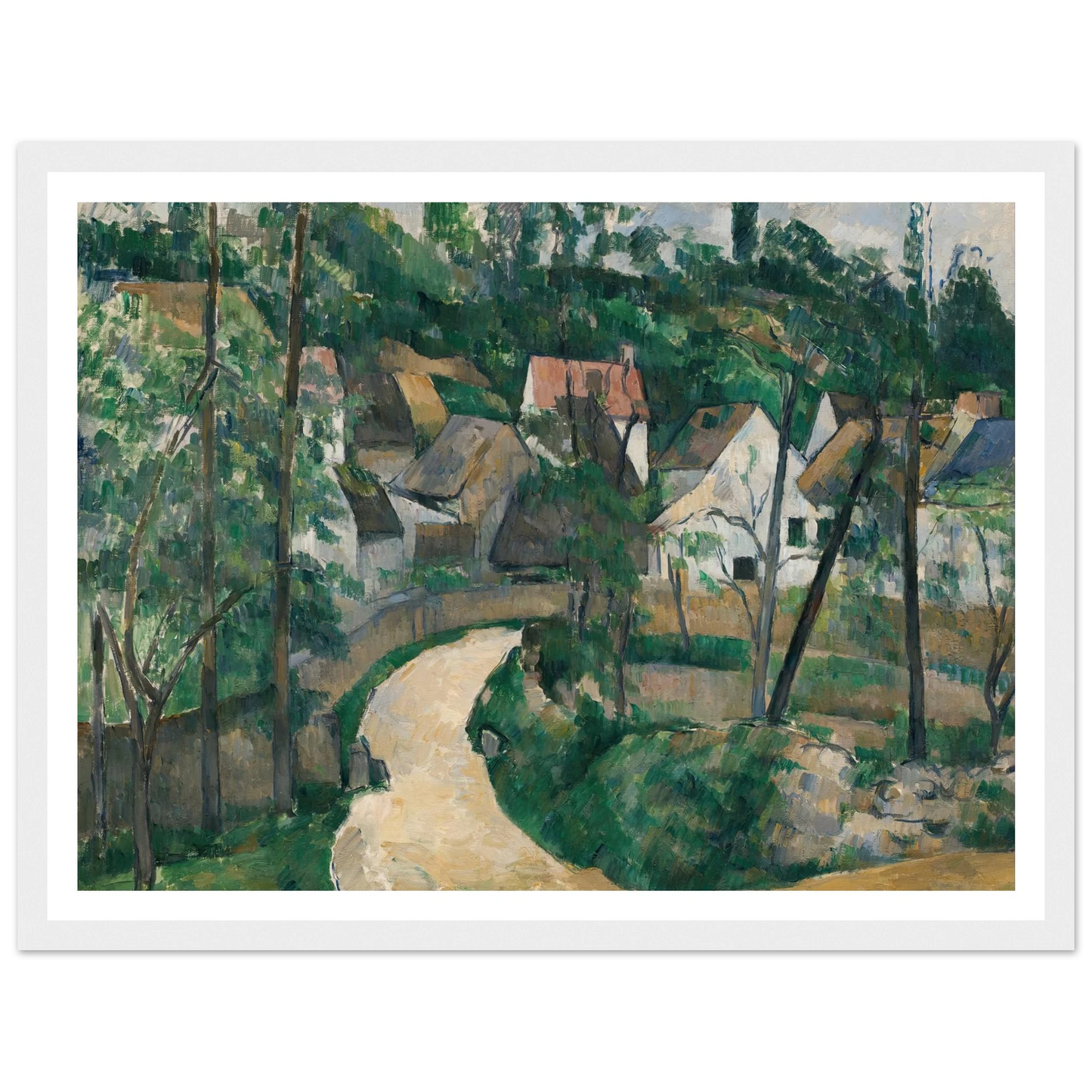 Turn in the Road (about 1881) Art Print | Paul Cezanne - Framed Poster - 30x40 cm / 12x16″ - Black frame