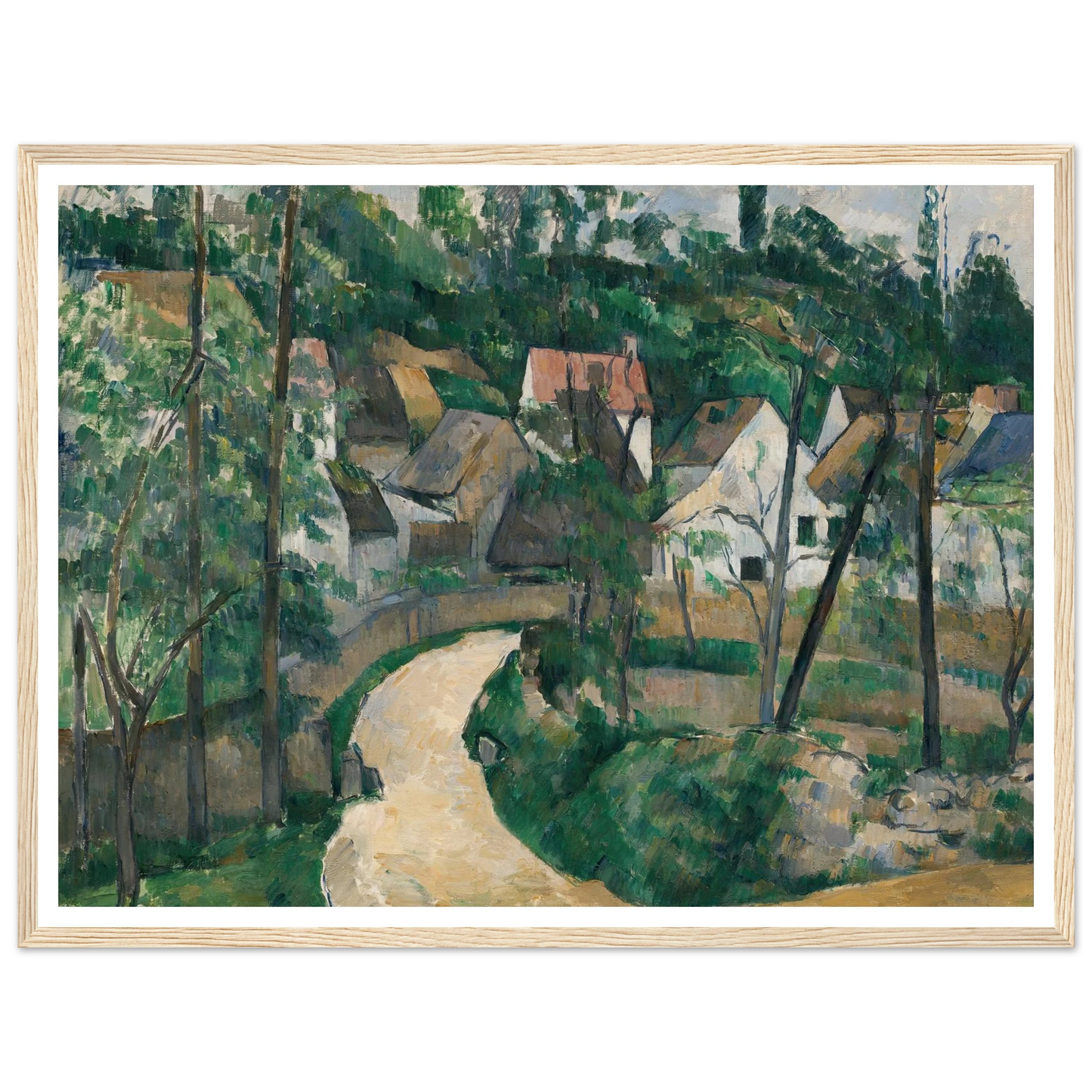 Turn in the Road (about 1881) Art Print | Paul Cezanne - Framed Poster - 30x40 cm / 12x16″ - Black frame