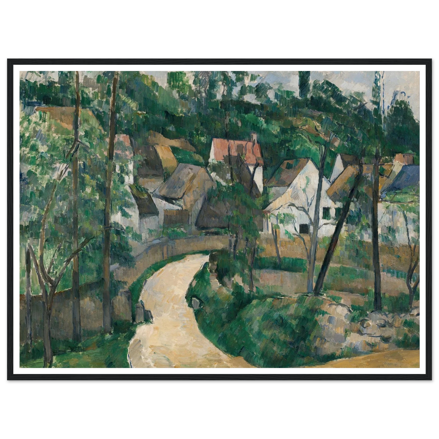 Turn in the Road (about 1881) Art Print | Paul Cezanne - Framed Poster - 30x40 cm / 12x16″ - Black frame