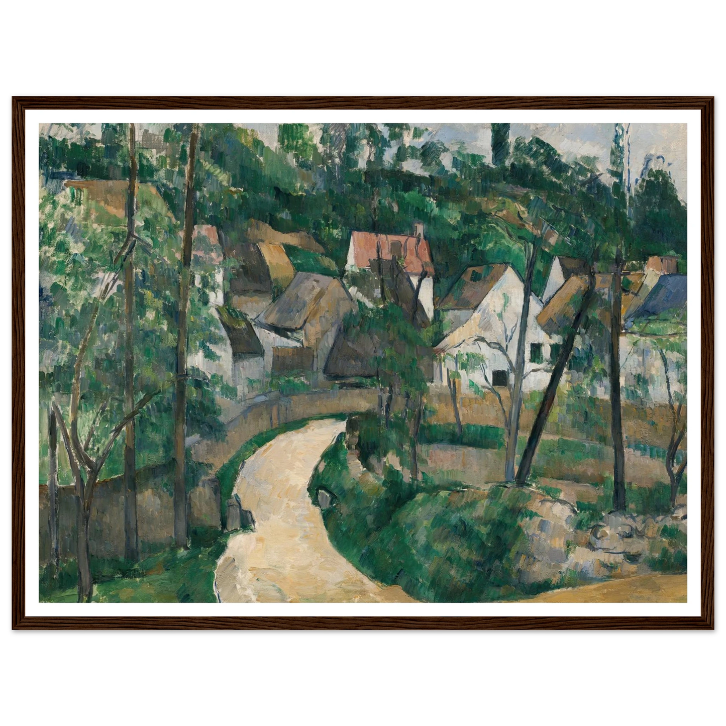 Turn in the Road (about 1881) Art Print | Paul Cezanne - Framed Poster - 30x40 cm / 12x16″ - Black frame