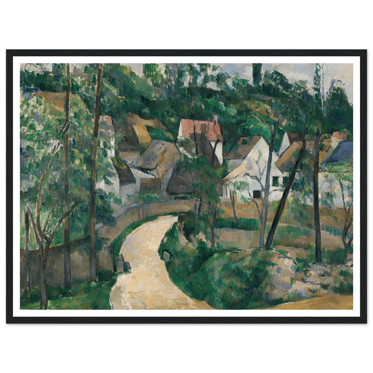 Turn in the Road (about 1881) Art Print | Paul Cezanne - Framed Poster - 30x40 cm / 12x16″ - Black frame