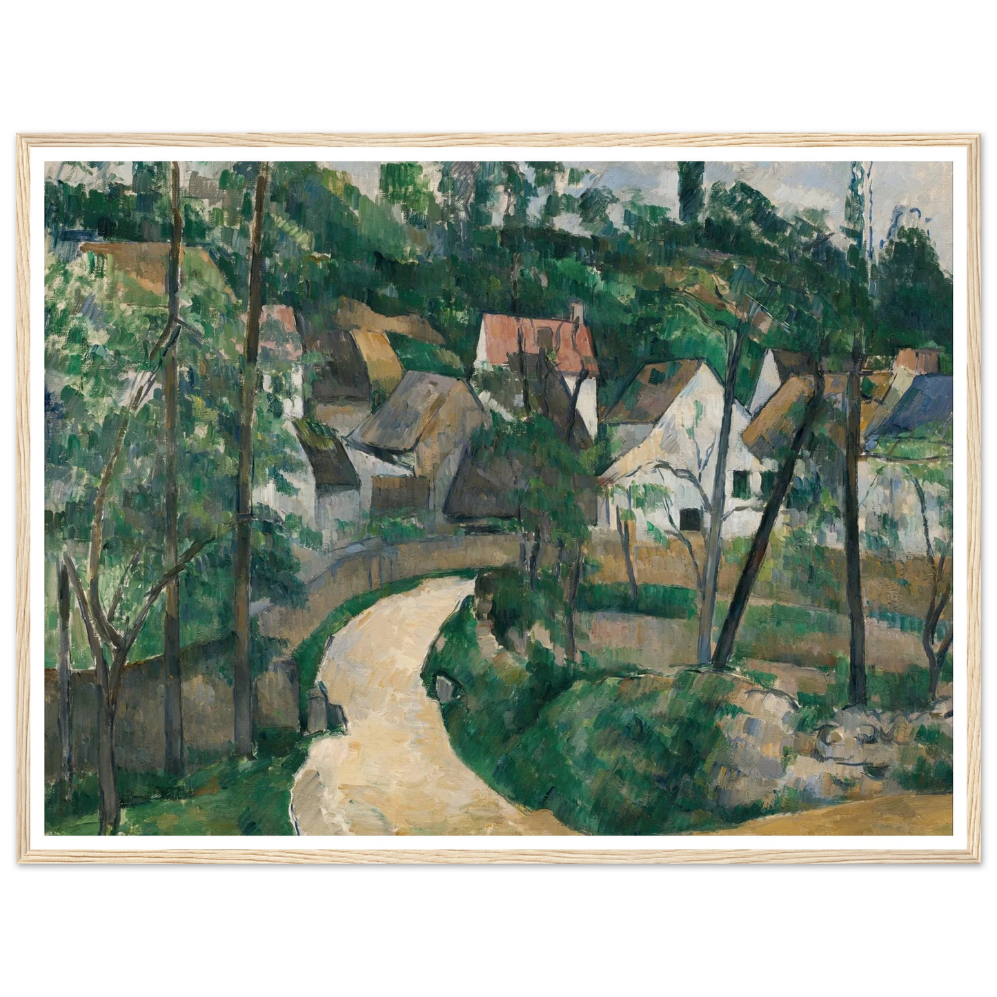 Turn in the Road (about 1881) Art Print | Paul Cezanne - Framed Poster - 30x40 cm / 12x16″ - Black frame