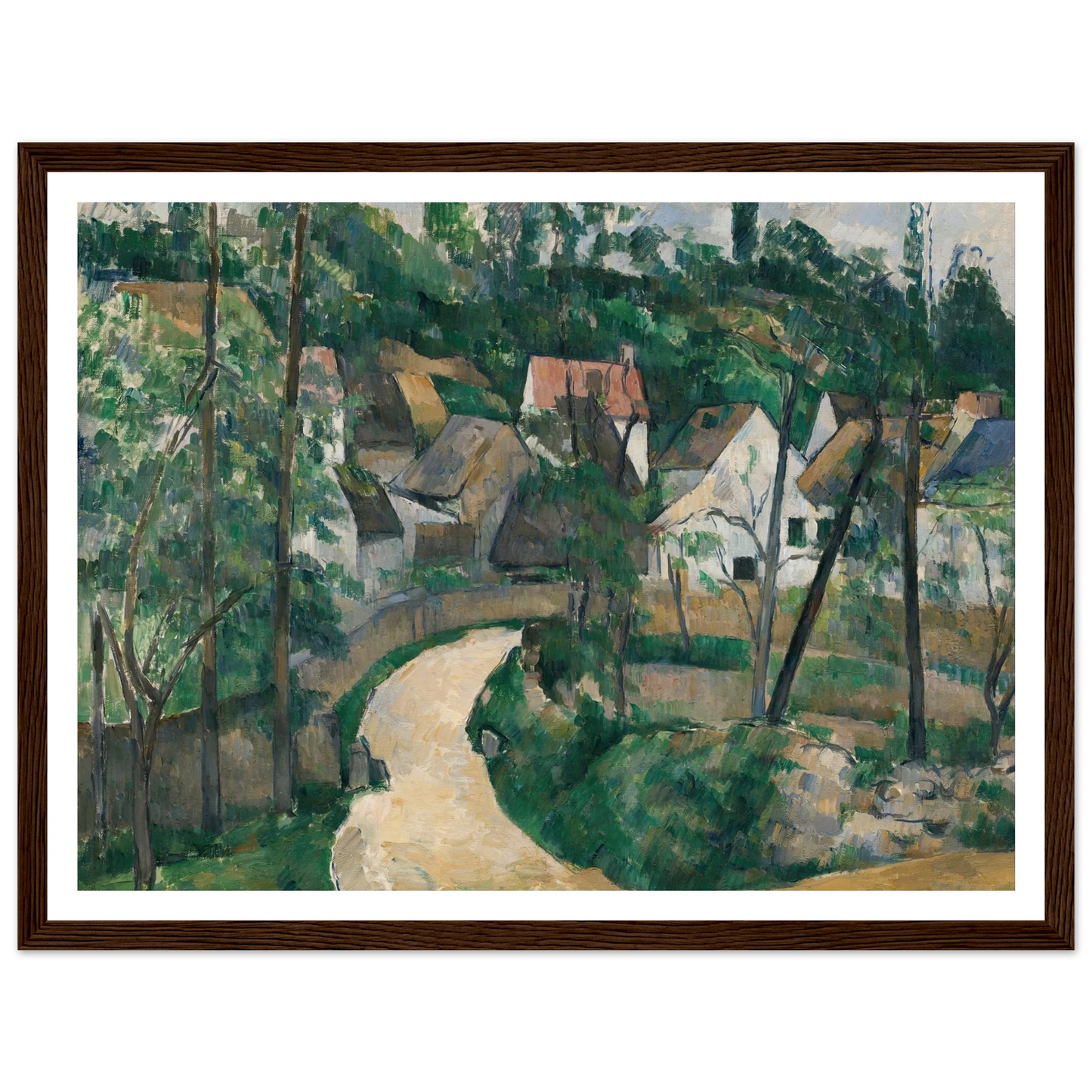 Turn in the Road (about 1881) Art Print | Paul Cezanne - Framed Poster - 30x40 cm / 12x16″ - Black frame