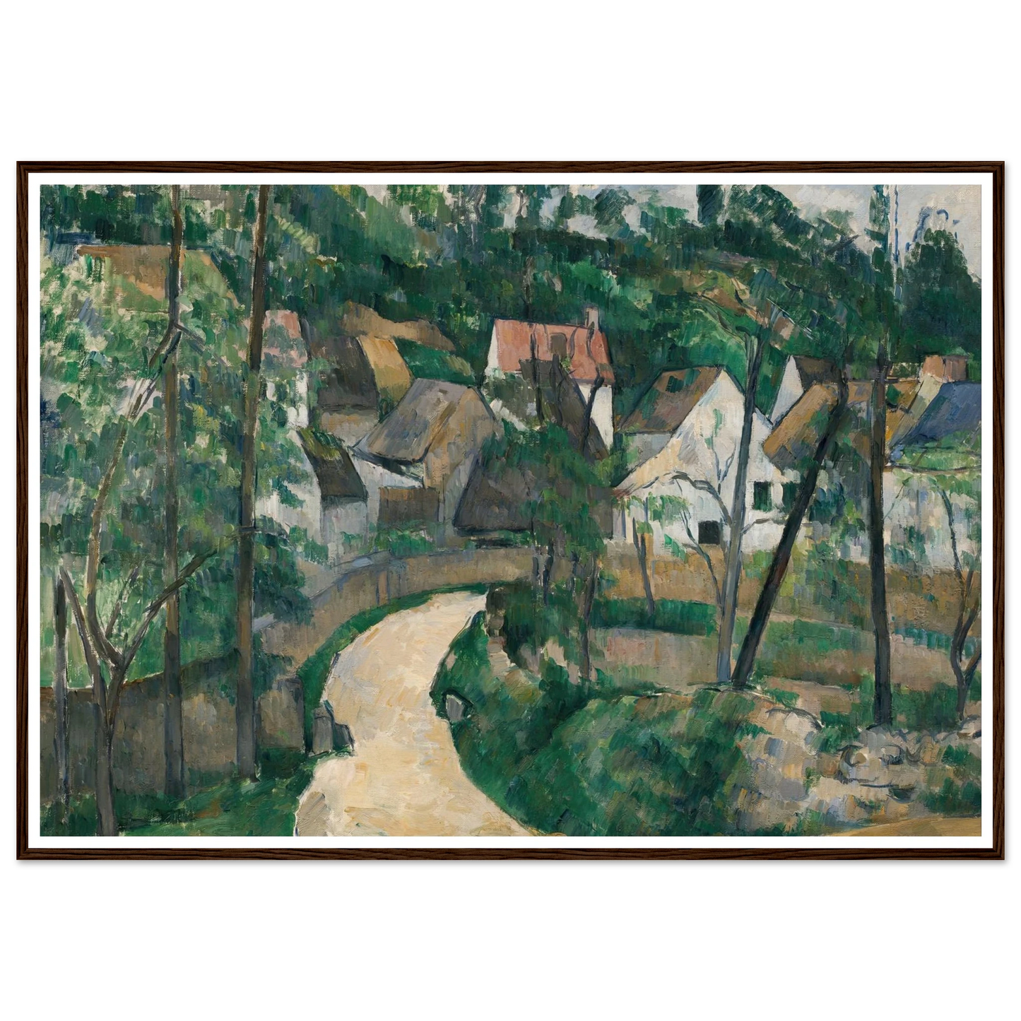 Turn in the Road (about 1881) Art Print | Paul Cezanne - Framed Poster - 30x40 cm / 12x16″ - Black frame