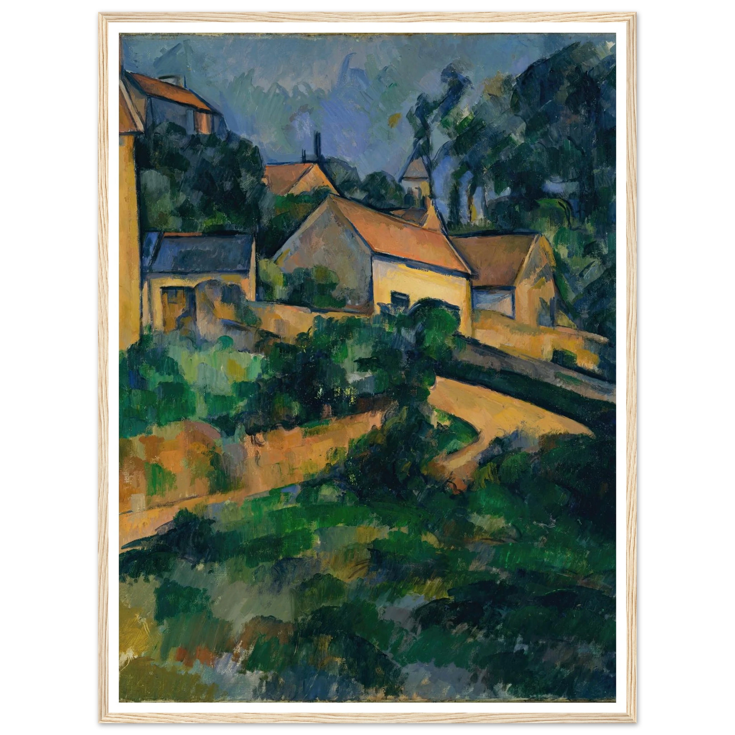 Turning Road at Montgeroult (1898) Art Print | Paul Cezanne - Framed Poster - 30x40 cm / 12x16″ - Black frame