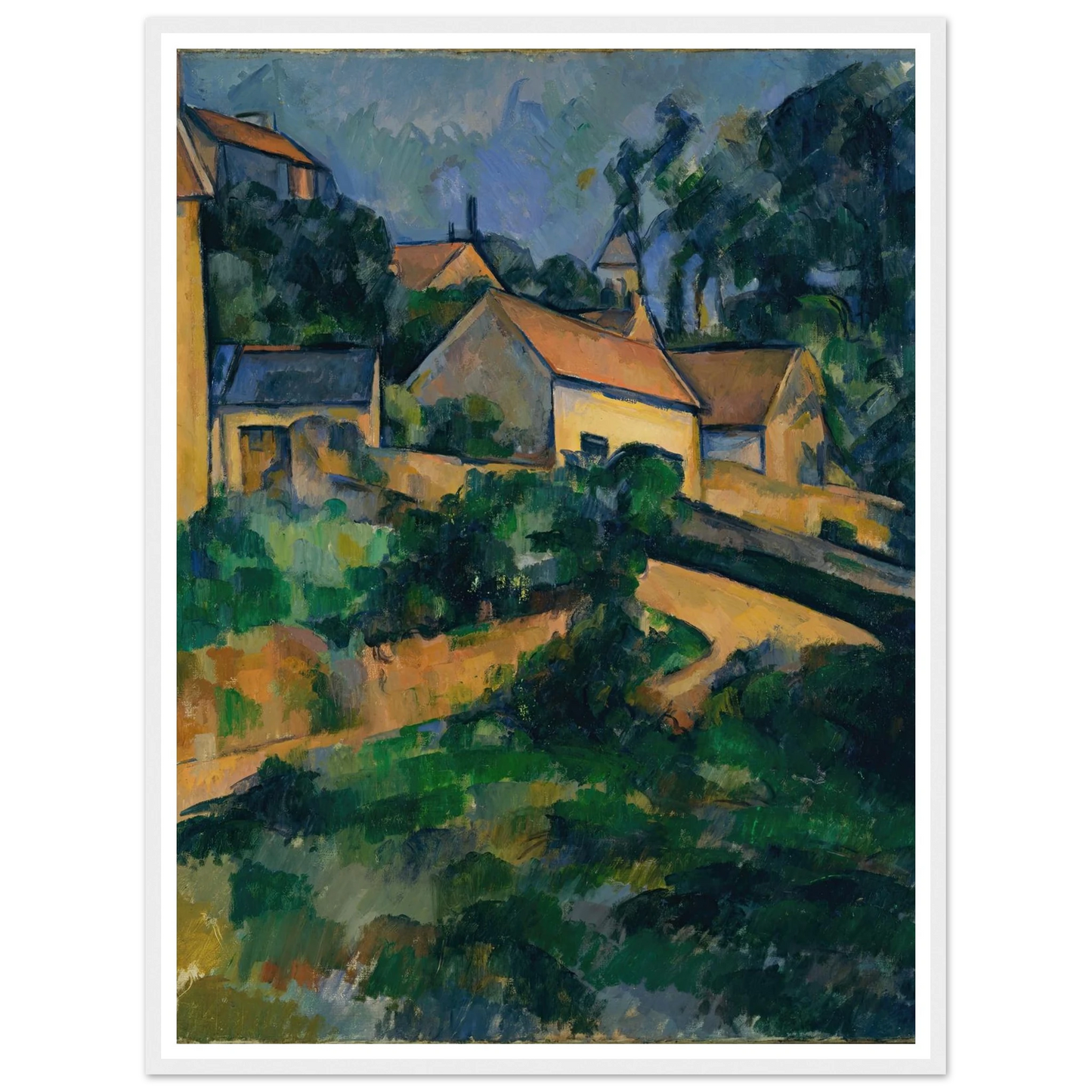 Turning Road at Montgeroult (1898) Art Print | Paul Cezanne - Framed Poster - 30x40 cm / 12x16″ - Black frame