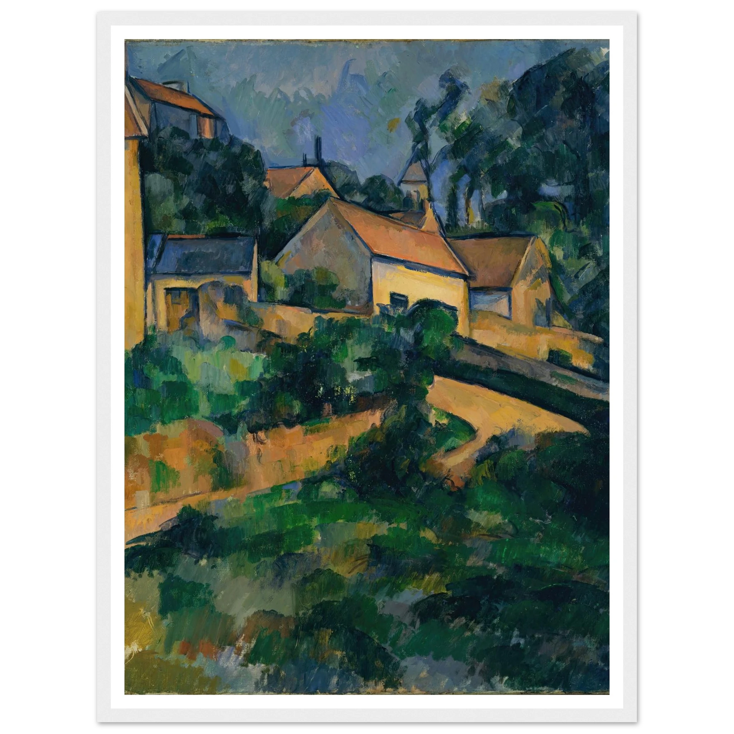 Turning Road at Montgeroult (1898) Art Print | Paul Cezanne - Framed Poster - 30x40 cm / 12x16″ - Black frame