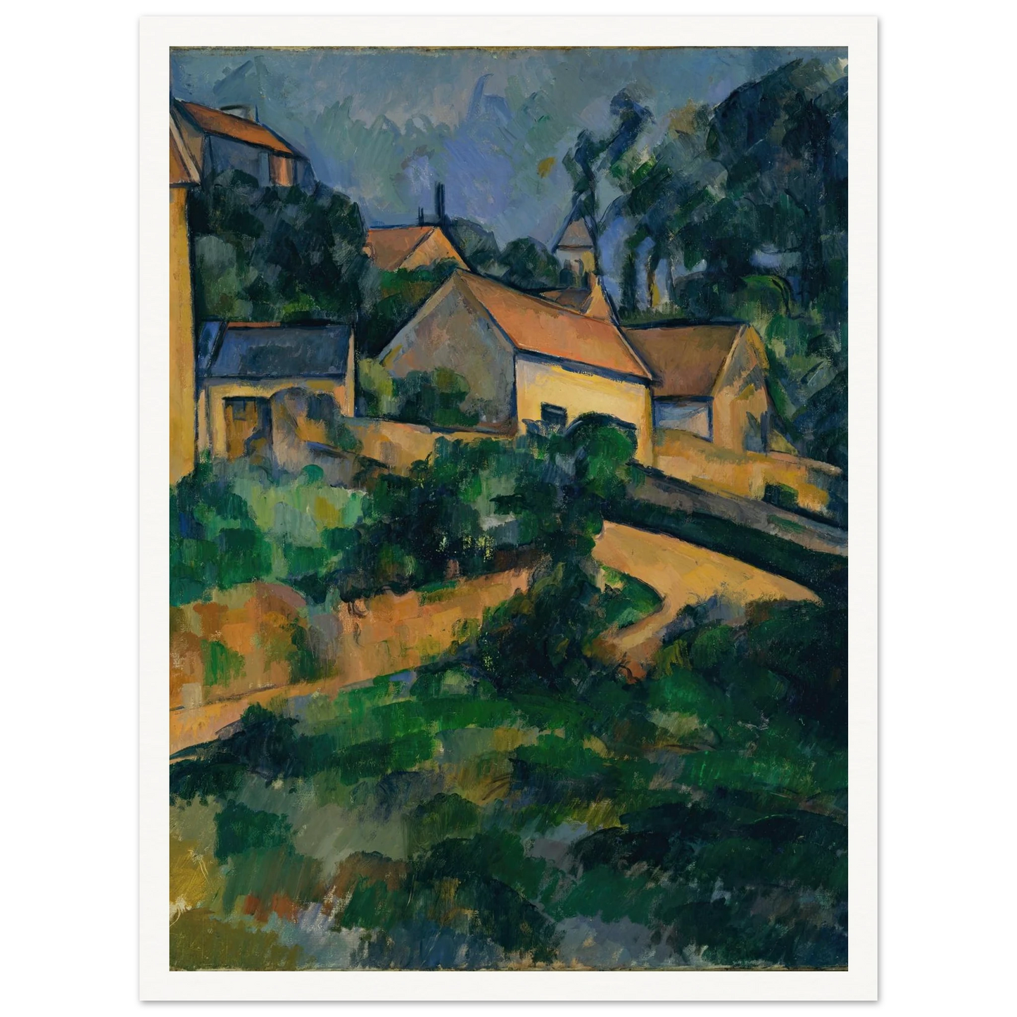 Turning Road at Montgeroult (1898) Art Print | Paul Cezanne - Framed Poster - 30x40 cm / 12x16″ - Black frame