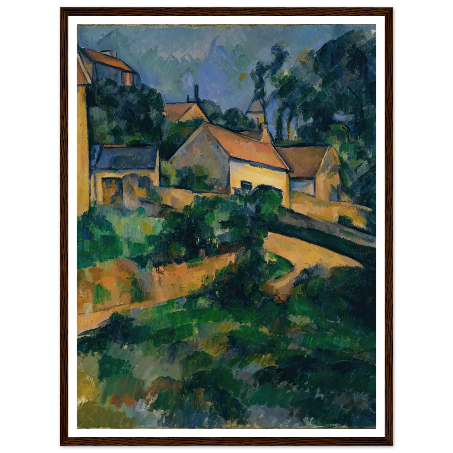 Turning Road at Montgeroult (1898) Art Print | Paul Cezanne - Framed Poster - 30x40 cm / 12x16″ - Black frame