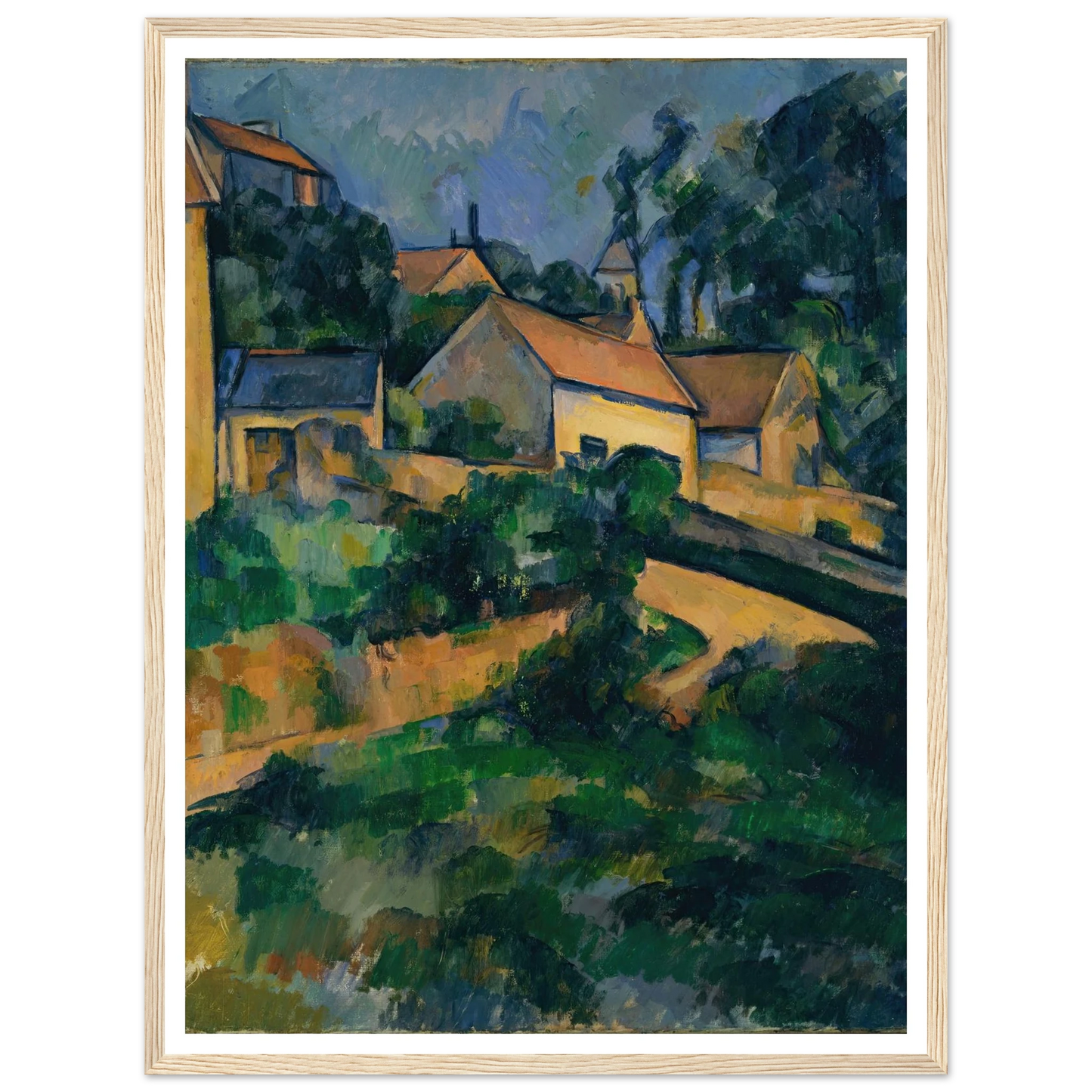 Turning Road at Montgeroult (1898) Art Print | Paul Cezanne - Framed Poster - 30x40 cm / 12x16″ - Black frame