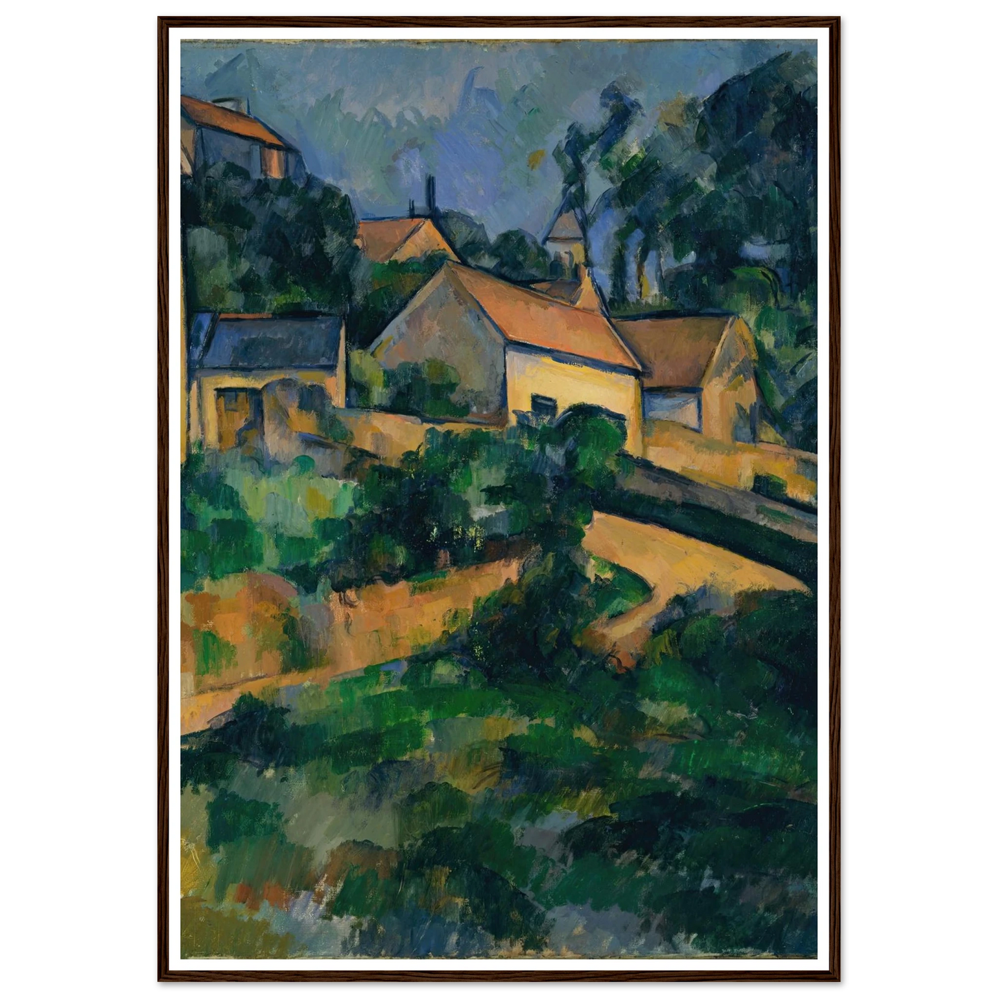 Turning Road at Montgeroult (1898) Art Print | Paul Cezanne - Framed Poster - 30x40 cm / 12x16″ - Black frame