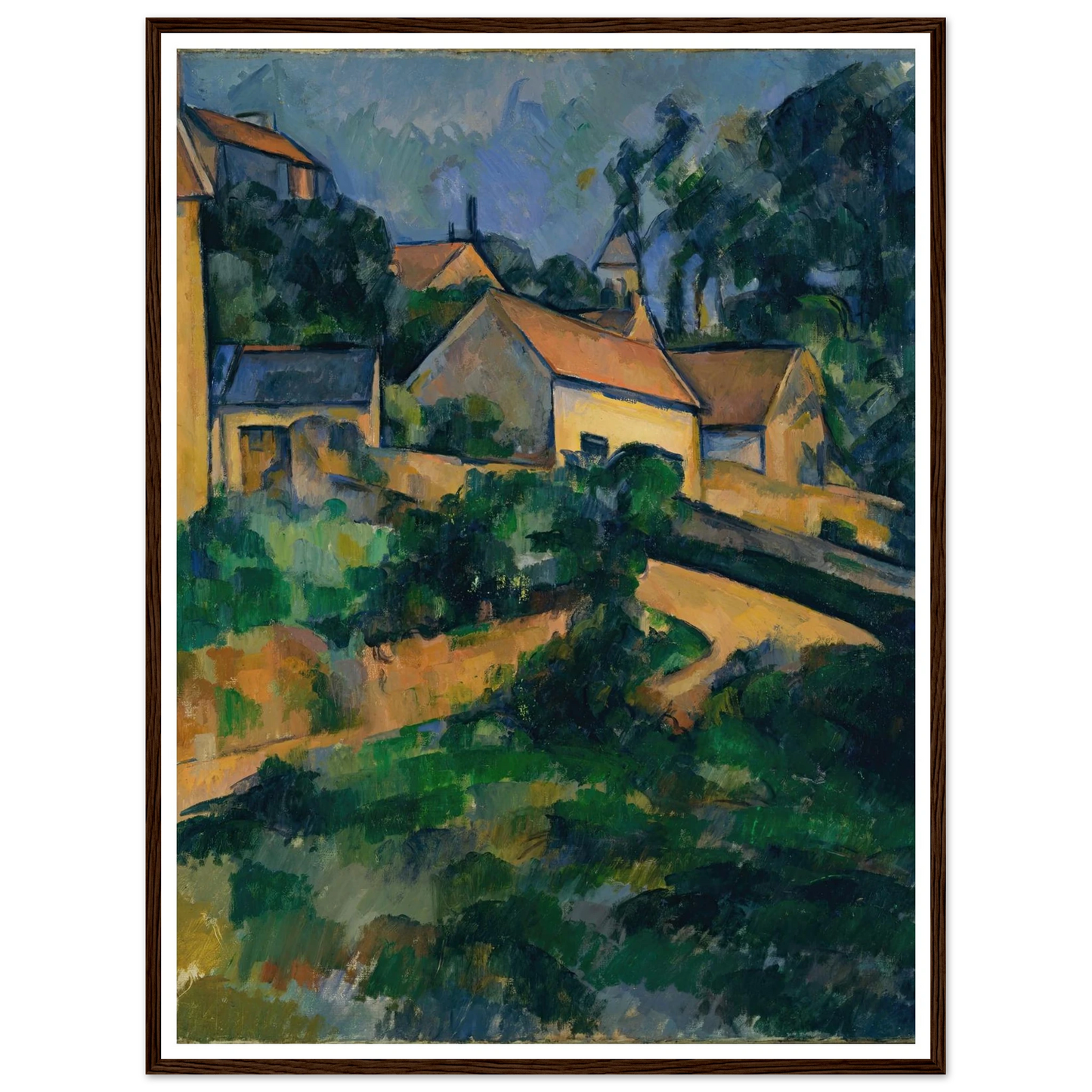 Turning Road at Montgeroult (1898) Art Print | Paul Cezanne - Framed Poster - 30x40 cm / 12x16″ - Black frame