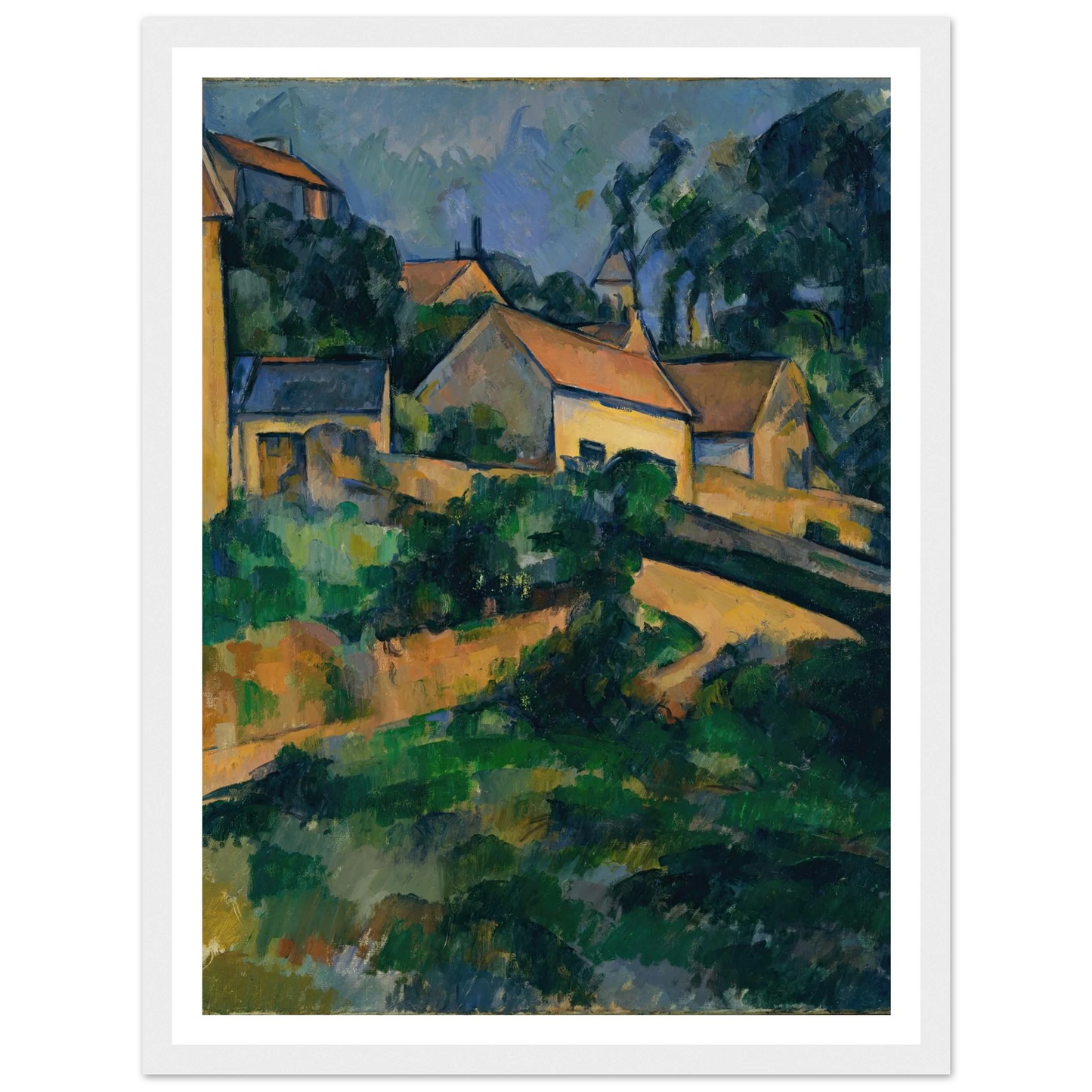 Turning Road at Montgeroult (1898) Art Print | Paul Cezanne - Framed Poster - 30x40 cm / 12x16″ - Black frame