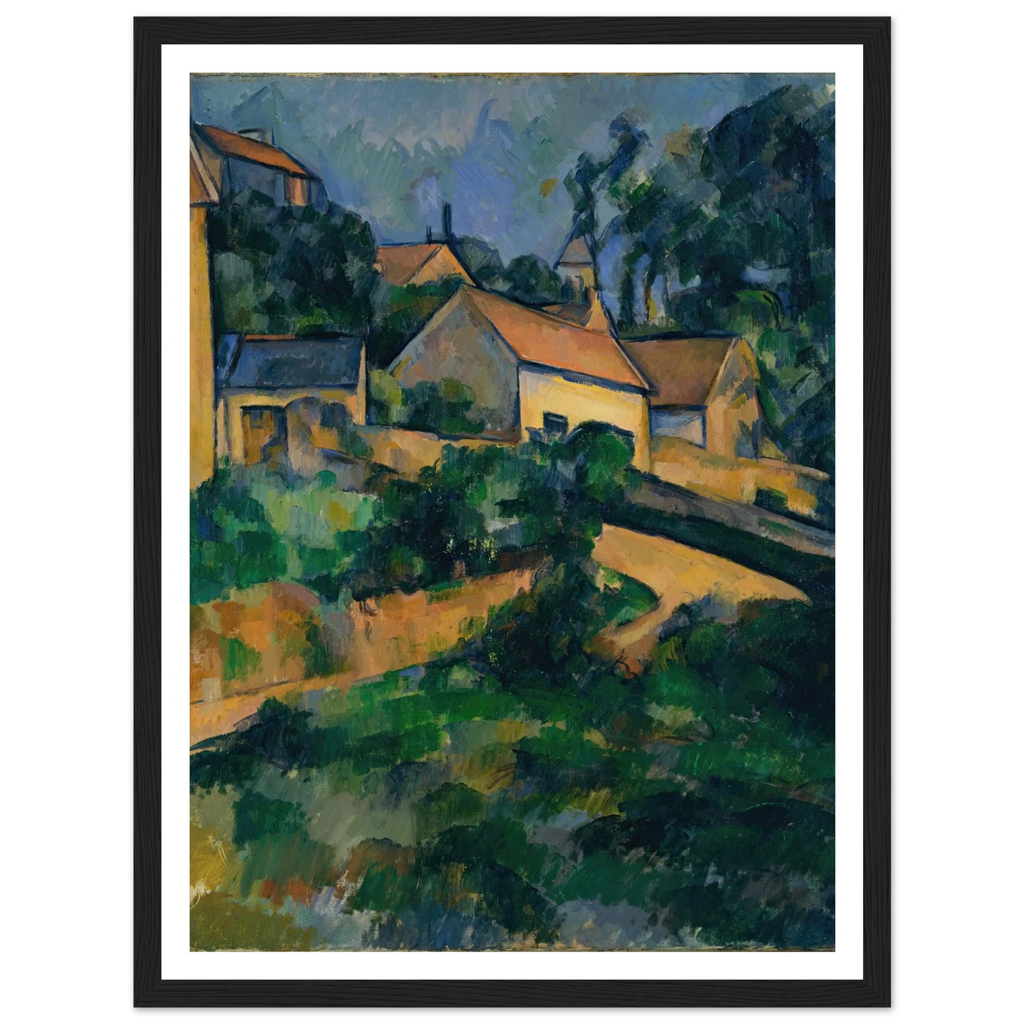 Turning Road at Montgeroult (1898) Art Print | Paul Cezanne - Framed Poster - 30x40 cm / 12x16″ - Black frame