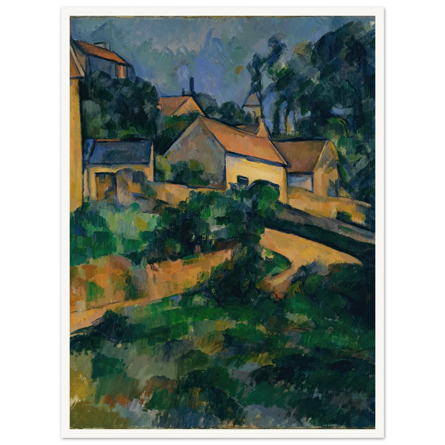 Turning Road at Montgeroult (1898) Art Print | Paul Cezanne - Framed Poster - 30x40 cm / 12x16″ - Black frame