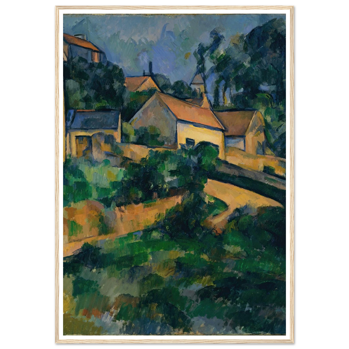 Turning Road at Montgeroult (1898) Art Print | Paul Cezanne - Framed Poster - 30x40 cm / 12x16″ - Black frame