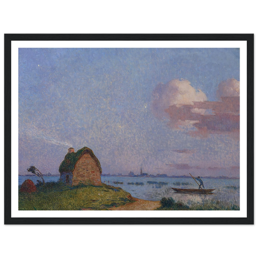 Twilight in Briere Art Print | Ferdinand du Puigaudeau - Framed Poster - 30x40 cm / 12x16″ - Black frame
