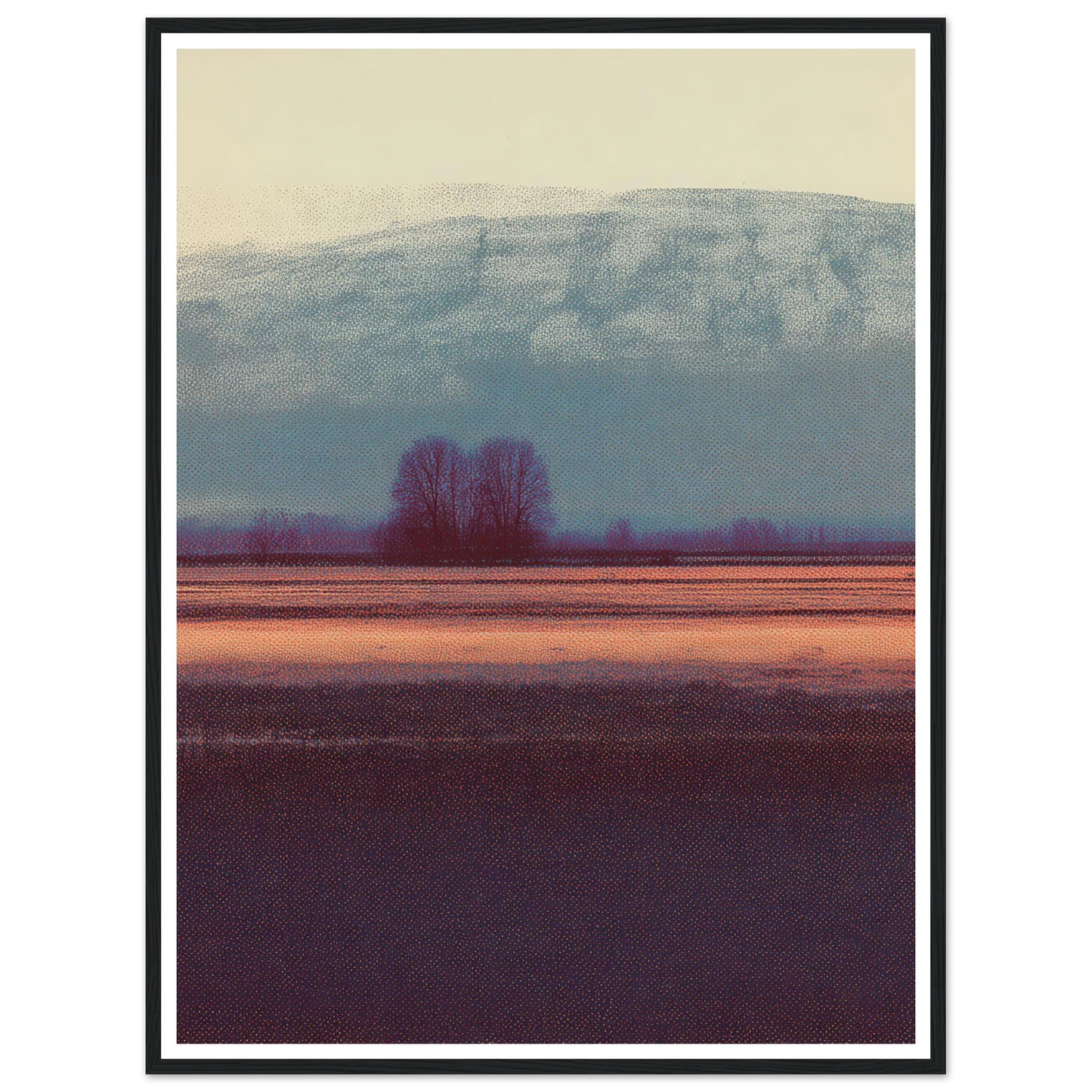 Twin Peaks in Fog - Framed Poster - 30x40 cm / 12x16″ - Black frame