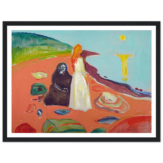 Two Women on the Shore II (1933–35) Art Print | Edvard Munch - Framed Poster - 30x40 cm / 12x16″ - Black frame