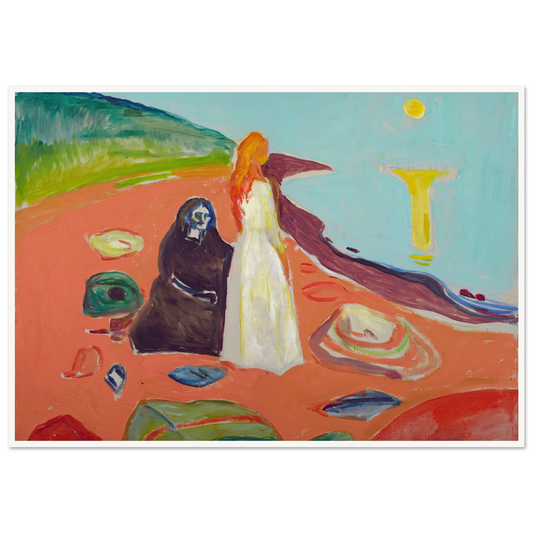 Two Women on the Shore II (1933–35) Art Print | Edvard Munch - Framed Poster - 30x40 cm / 12x16″ - Black frame