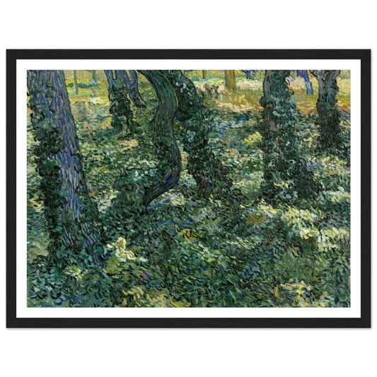 Undergrowth Art Print | Vincent van Gogh - Framed Poster - 30x40 cm / 12x16″ - Black frame