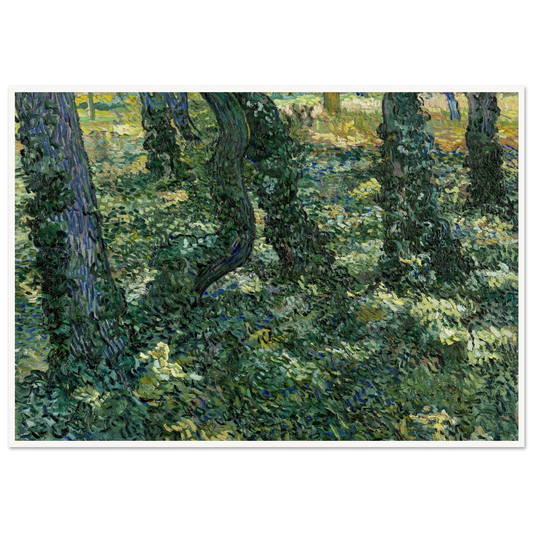 Undergrowth Art Print | Vincent van Gogh - Framed Poster - 30x40 cm / 12x16″ - Black frame