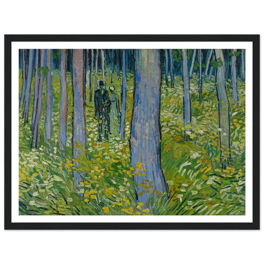 Undergrowth with two Figures (1890) Art Print | Vincent van Gogh - Framed Poster - 30x40 cm / 12x16″ - Black frame