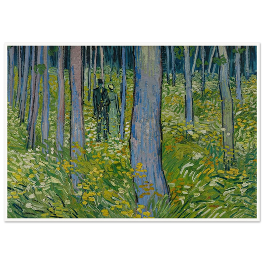 Undergrowth with two Figures (1890) Art Print | Vincent van Gogh - Framed Poster - 30x40 cm / 12x16″ - Black frame