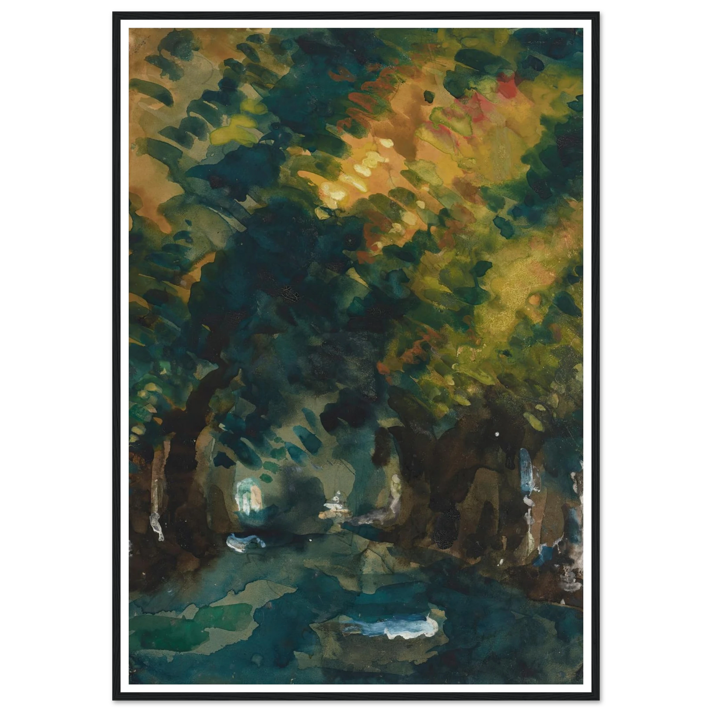 Une Allée (1865-1867) Art Print | Paul Cezanne - Framed Poster - 30x40 cm / 12x16″ - Black frame