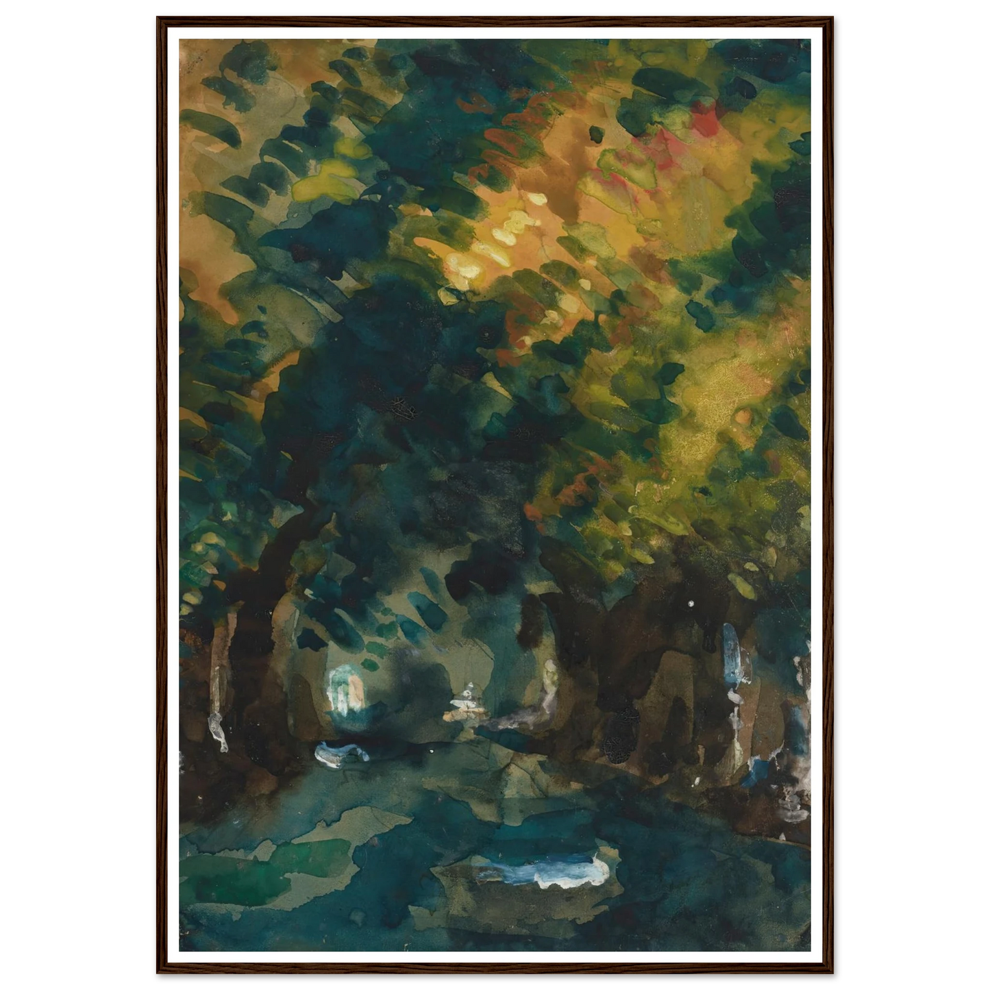 Une Allée (1865-1867) Art Print | Paul Cezanne - Framed Poster - 30x40 cm / 12x16″ - Black frame